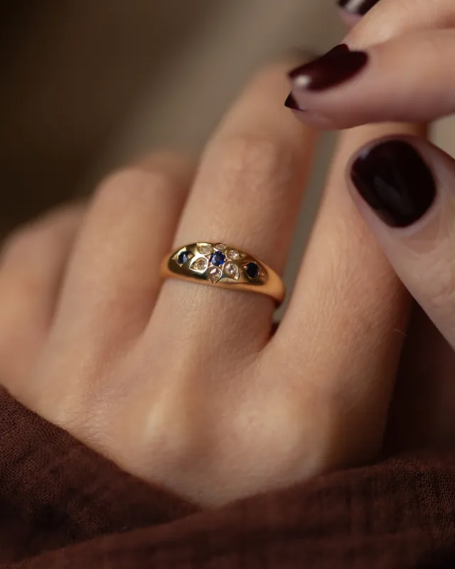 Floriane 1994 Vintage 18ct Gold Sapphire & Diamond Ring sold by Rock n Rose