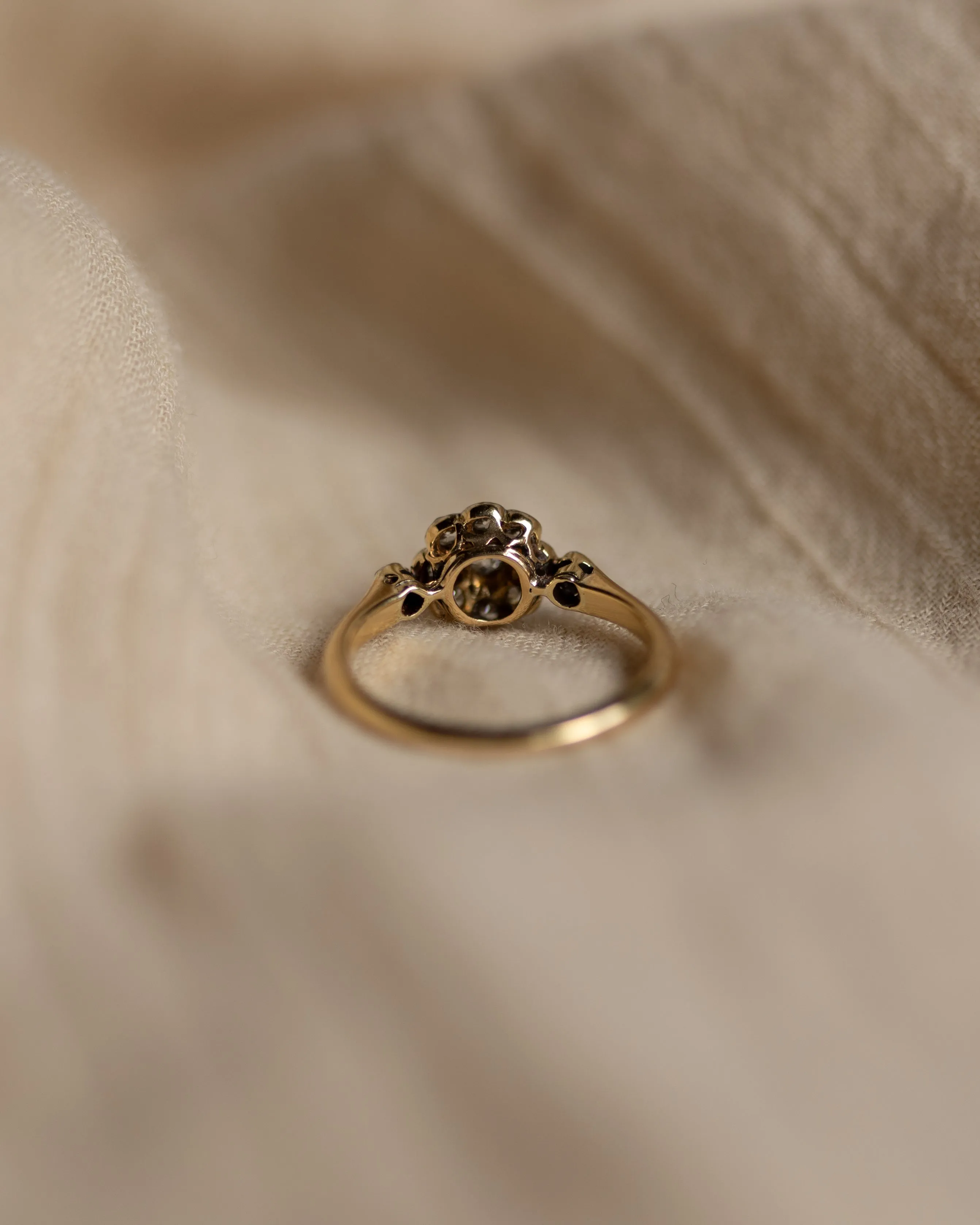 Frida Antique 18ct Gold Diamond Daisy Cluster Ring sold by Rock n Rose product image thumbnail 5