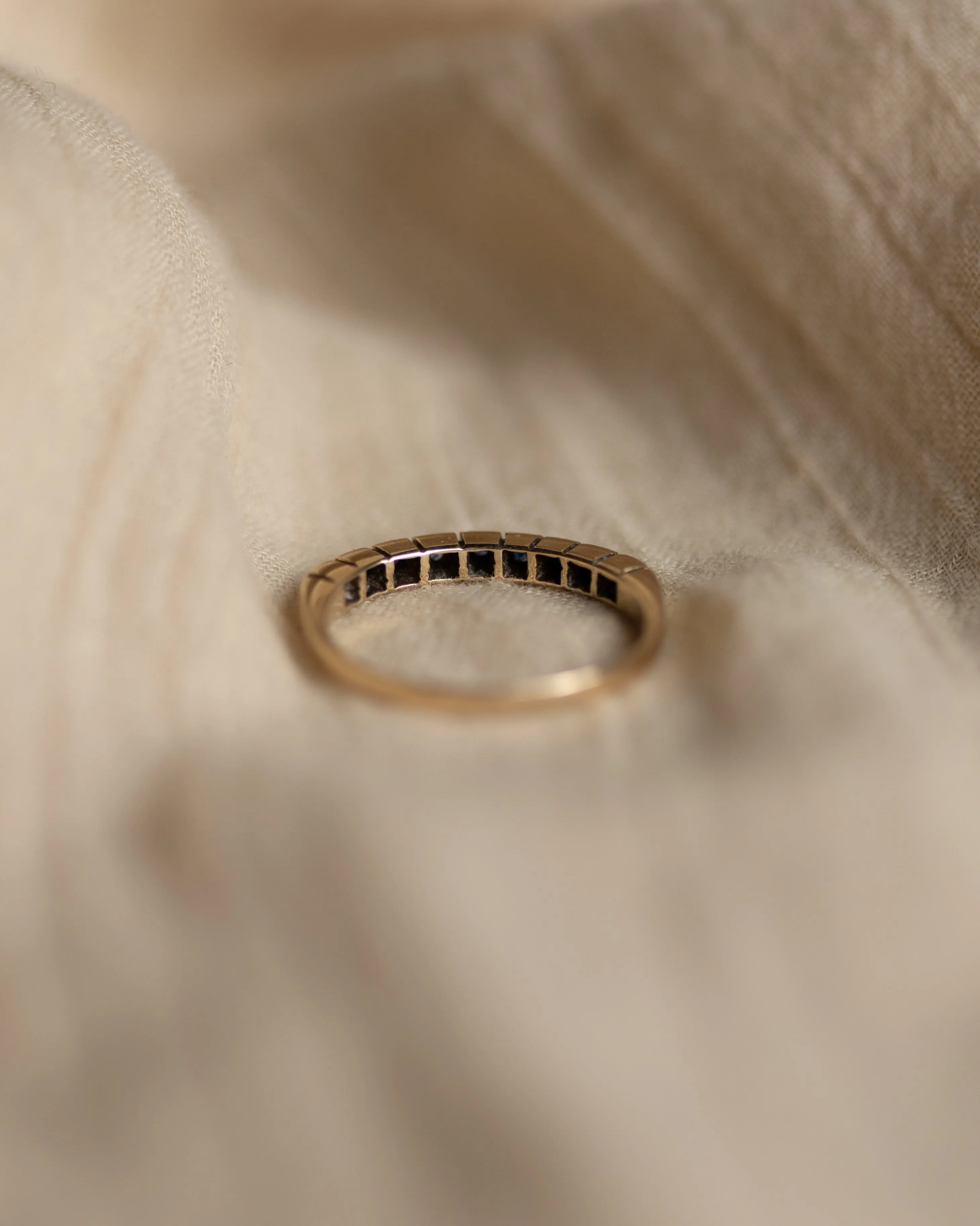 Maria 1970 Vintage 9ct Gold Sapphire Half Eternity Ring sold by Rock n Rose product image thumbnail 5