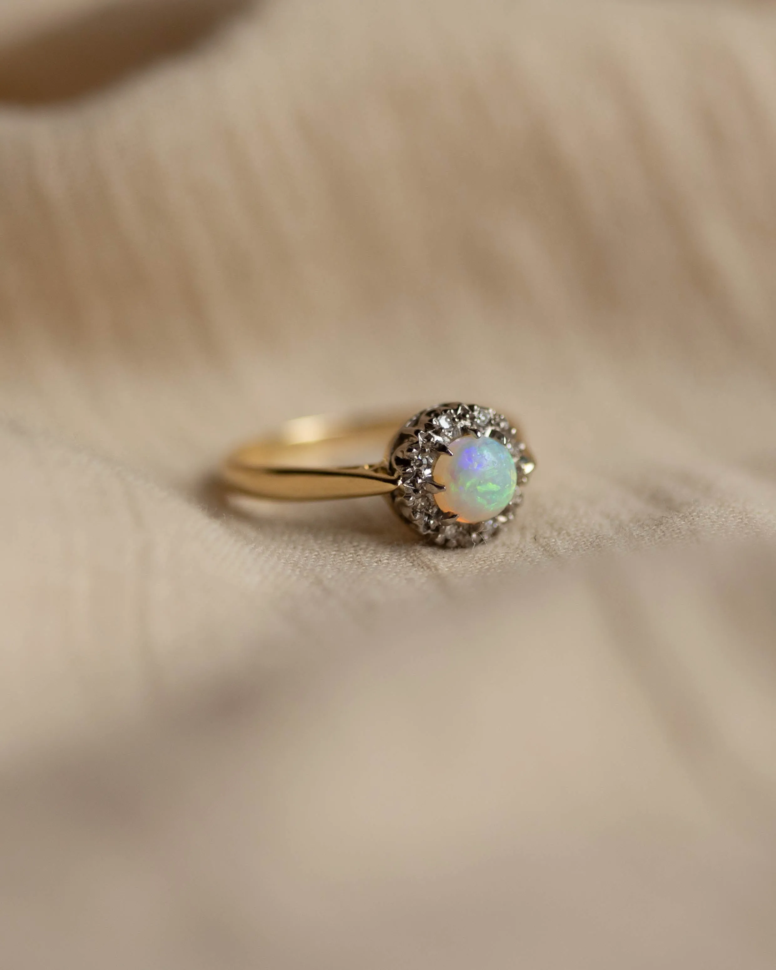 Elzbieta 1971 Vintage 18ct Gold Opal & Diamond Cluster Ring sold by Rock n Rose product image thumbnail 4