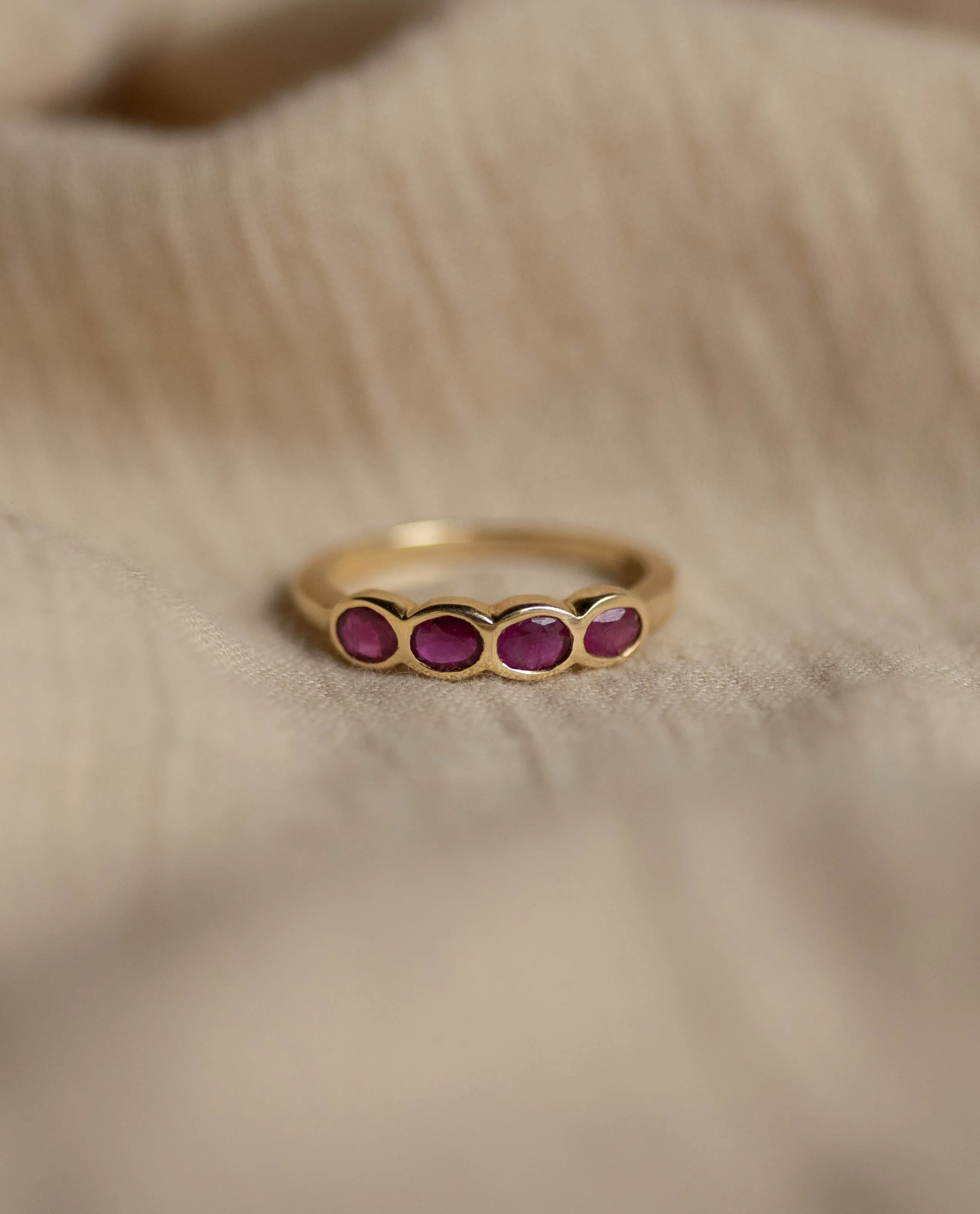 Molly Vintage 9ct Gold Ruby Four Stone Ring sold by Rock n Rose product image thumbnail 4