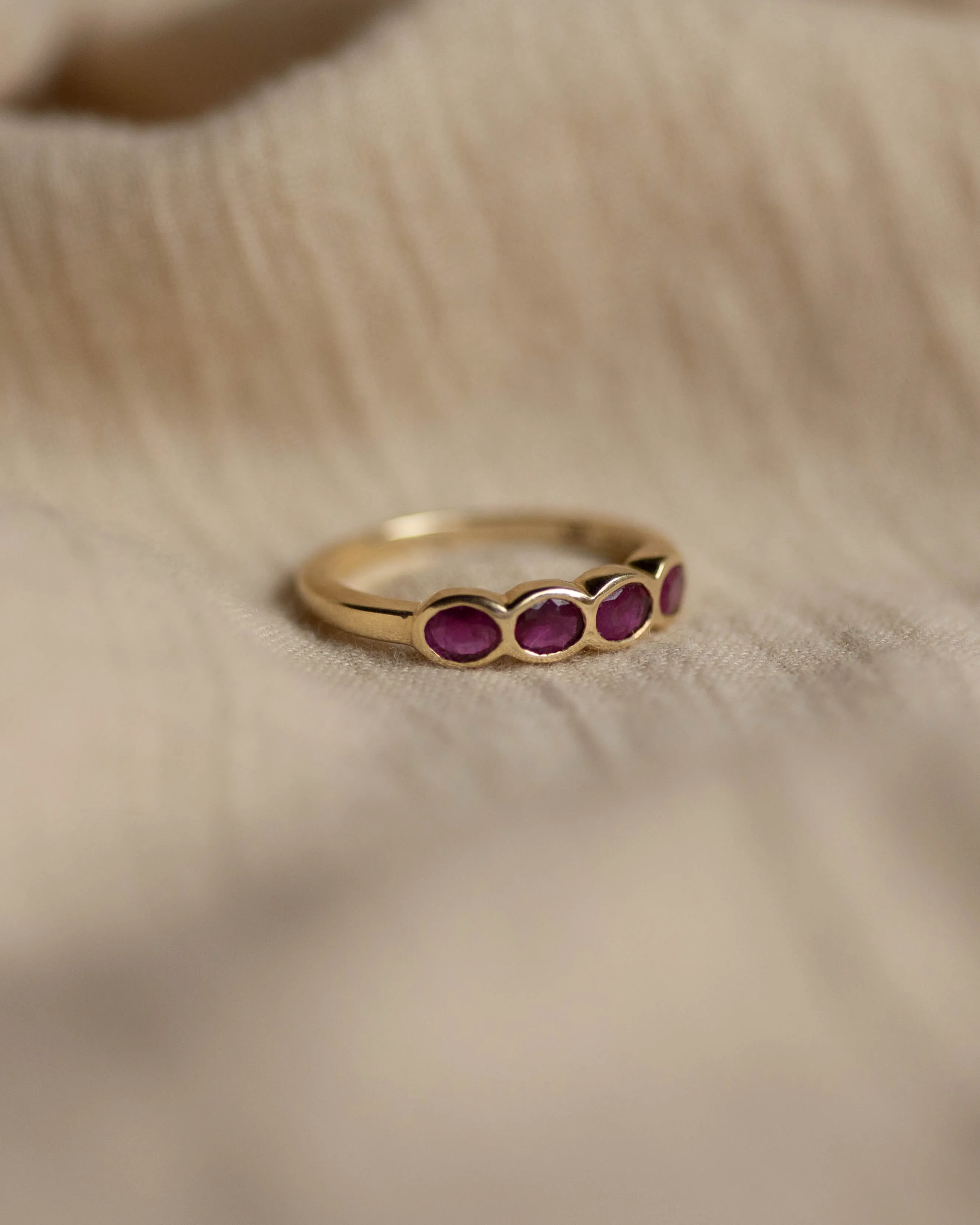 Molly Vintage 9ct Gold Ruby Four Stone Ring sold by Rock n Rose product image thumbnail 5
