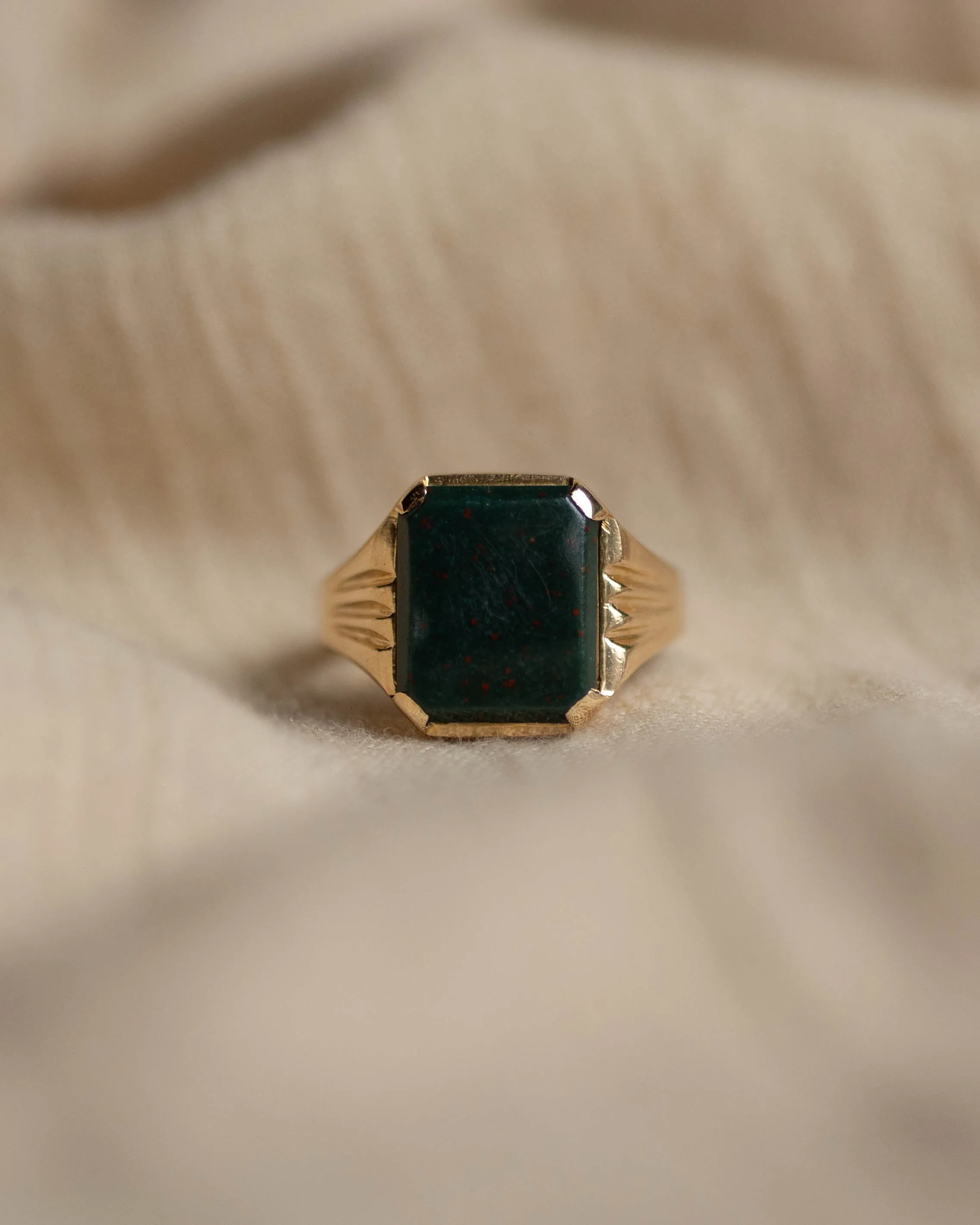 Clare 1968 Vintage 9ct Gold Bloodstone Signet Ring sold by Rock n Rose product image thumbnail 5