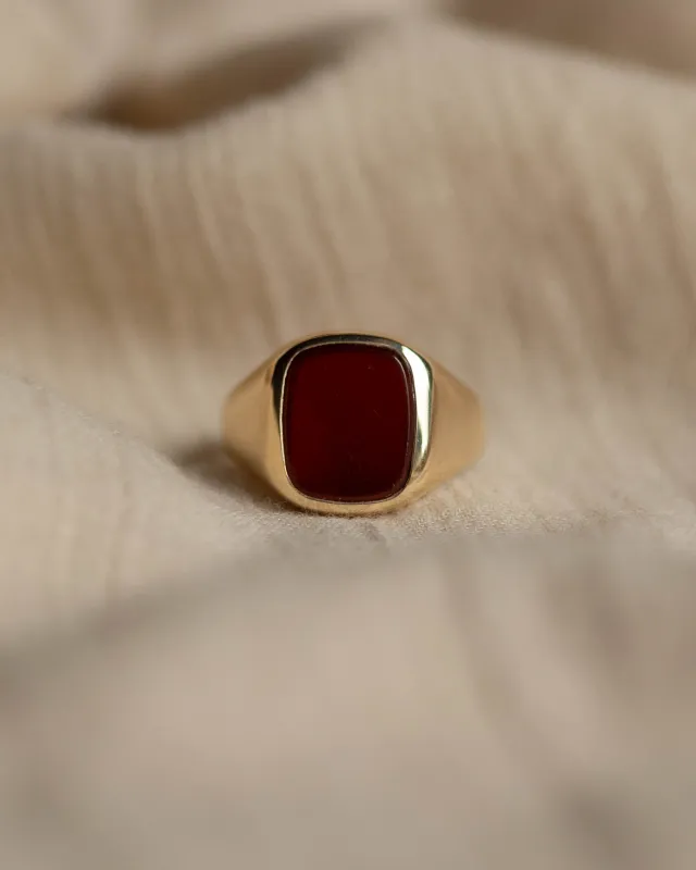 Cara Antique 9ct Gold Carnelian Signet Ring sold by Rock n Rose