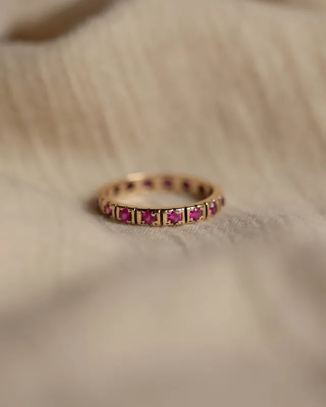 Renata Vintage 9ct Gold Ruby Full Eternity Ring sold by Rock n Rose