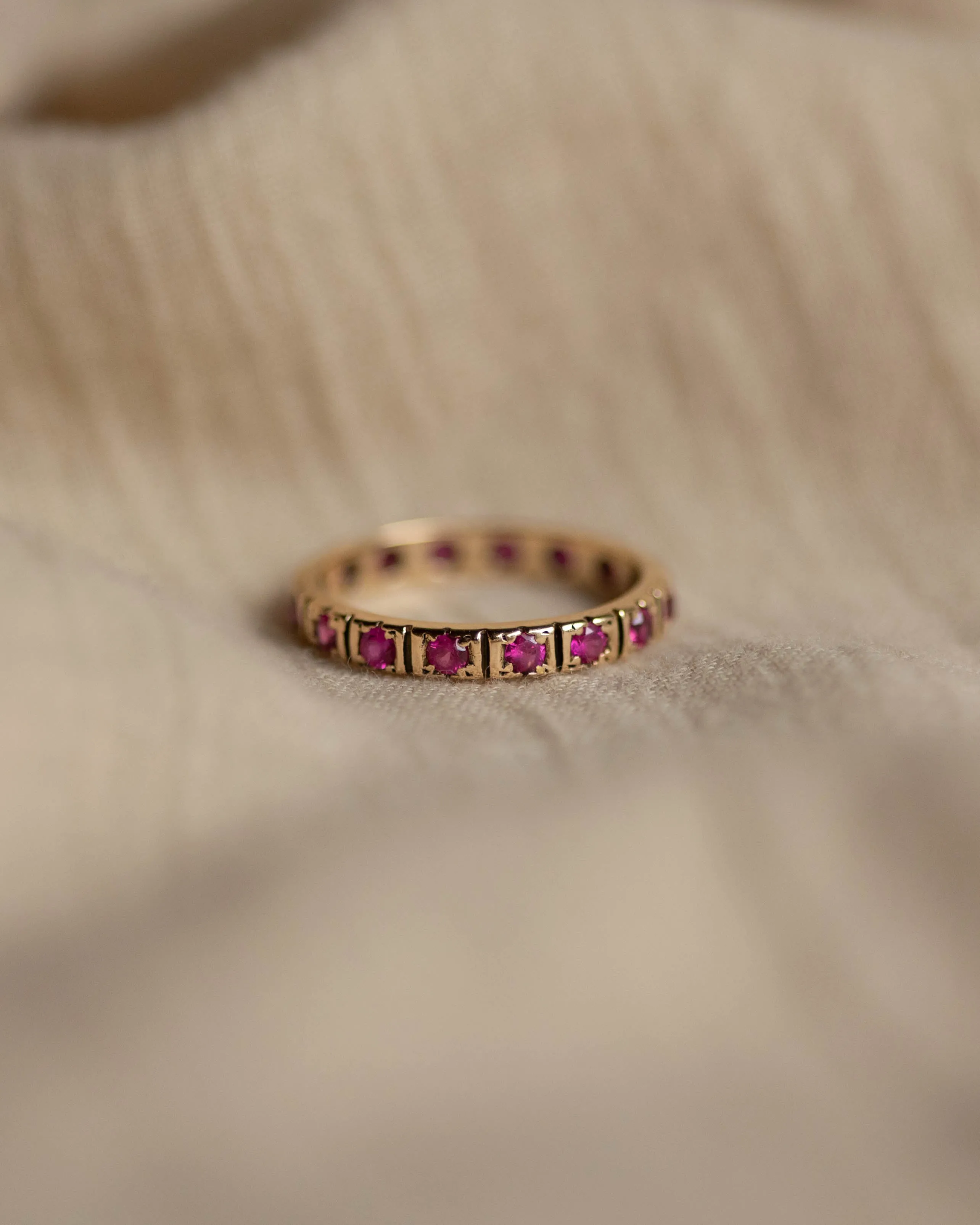Renata Vintage 9ct Gold Ruby Full Eternity Ring sold by Rock n Rose
