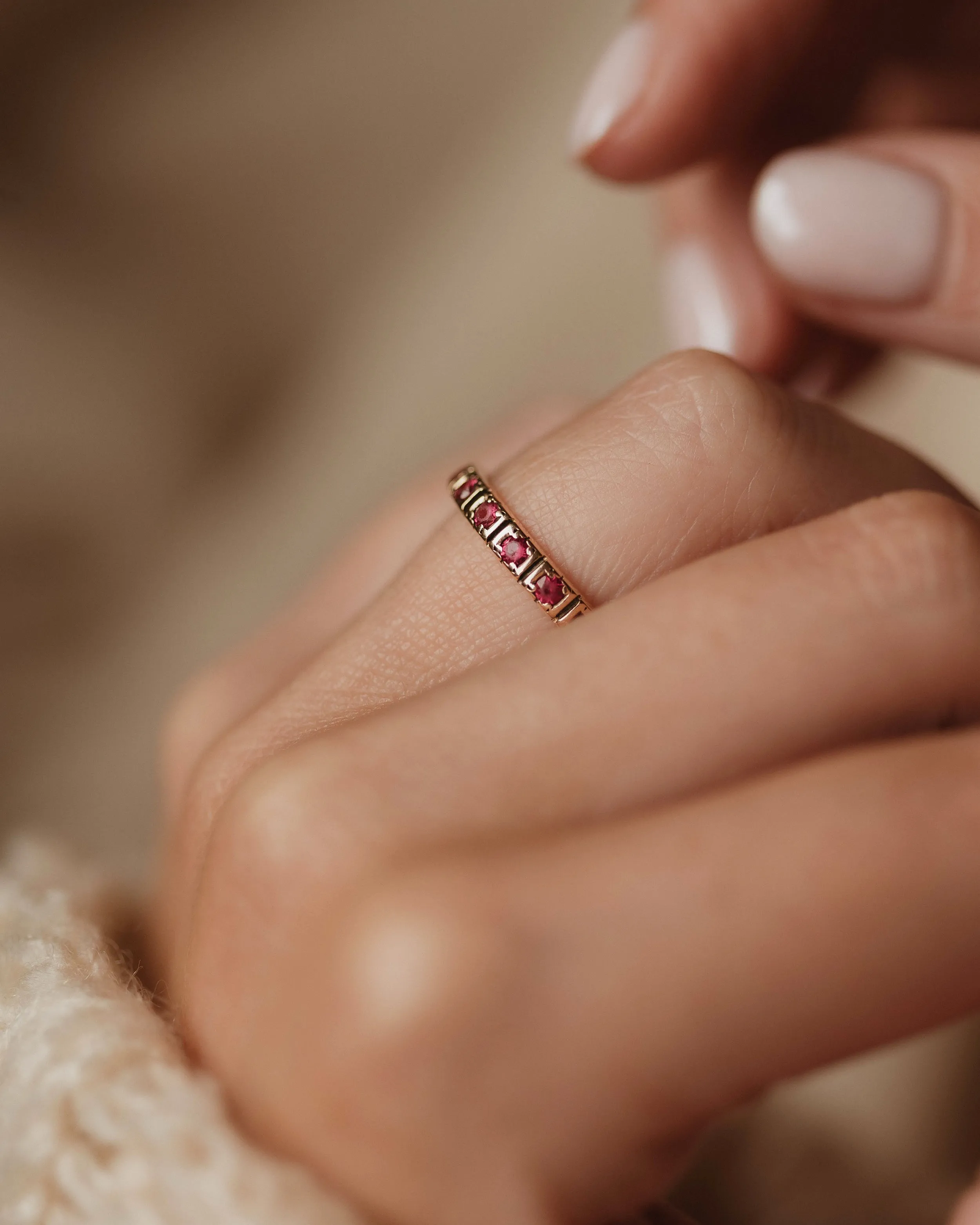 Renata Vintage 9ct Gold Ruby Full Eternity Ring sold by Rock n Rose product image thumbnail 4