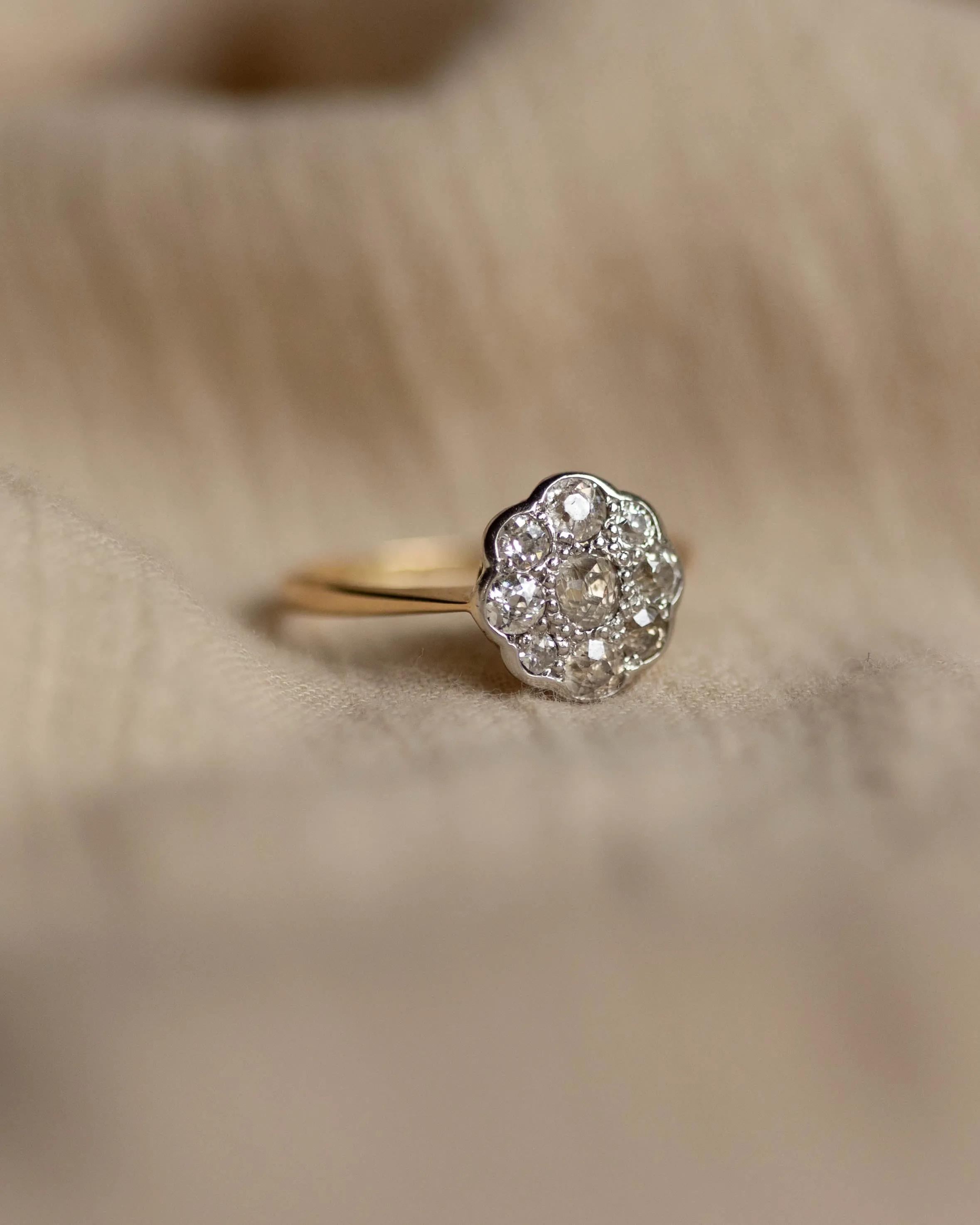 Anouk Antique 18ct Gold Diamond Daisy Cluster Ring sold by Rock n Rose product image thumbnail 5