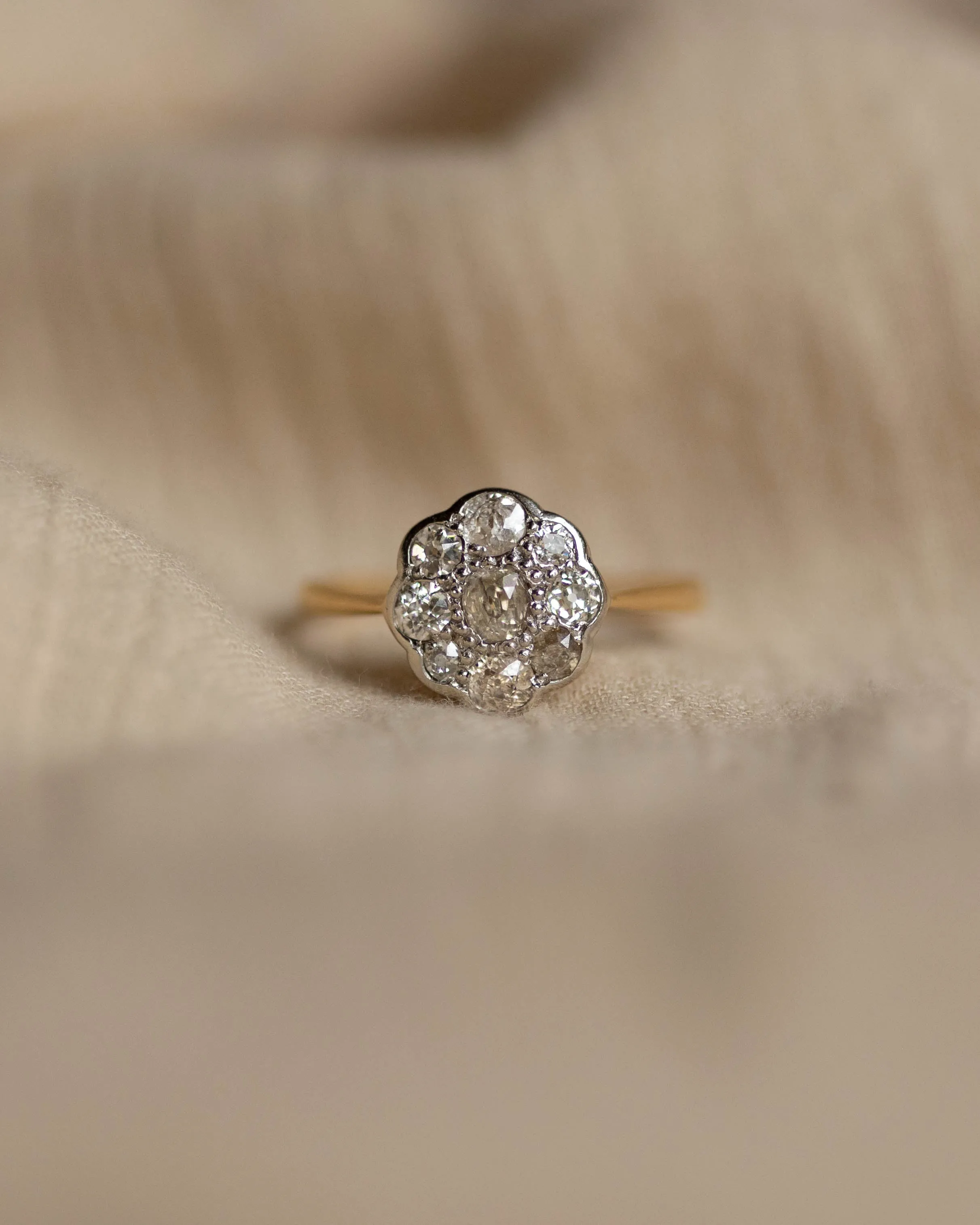 Anouk Antique 18ct Gold Diamond Daisy Cluster Ring sold by Rock n Rose product image thumbnail 4