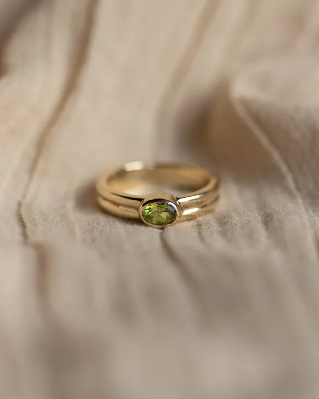 Lucie Vintage 9ct Gold Peridot Single Stone Ring sold by Rock n Rose