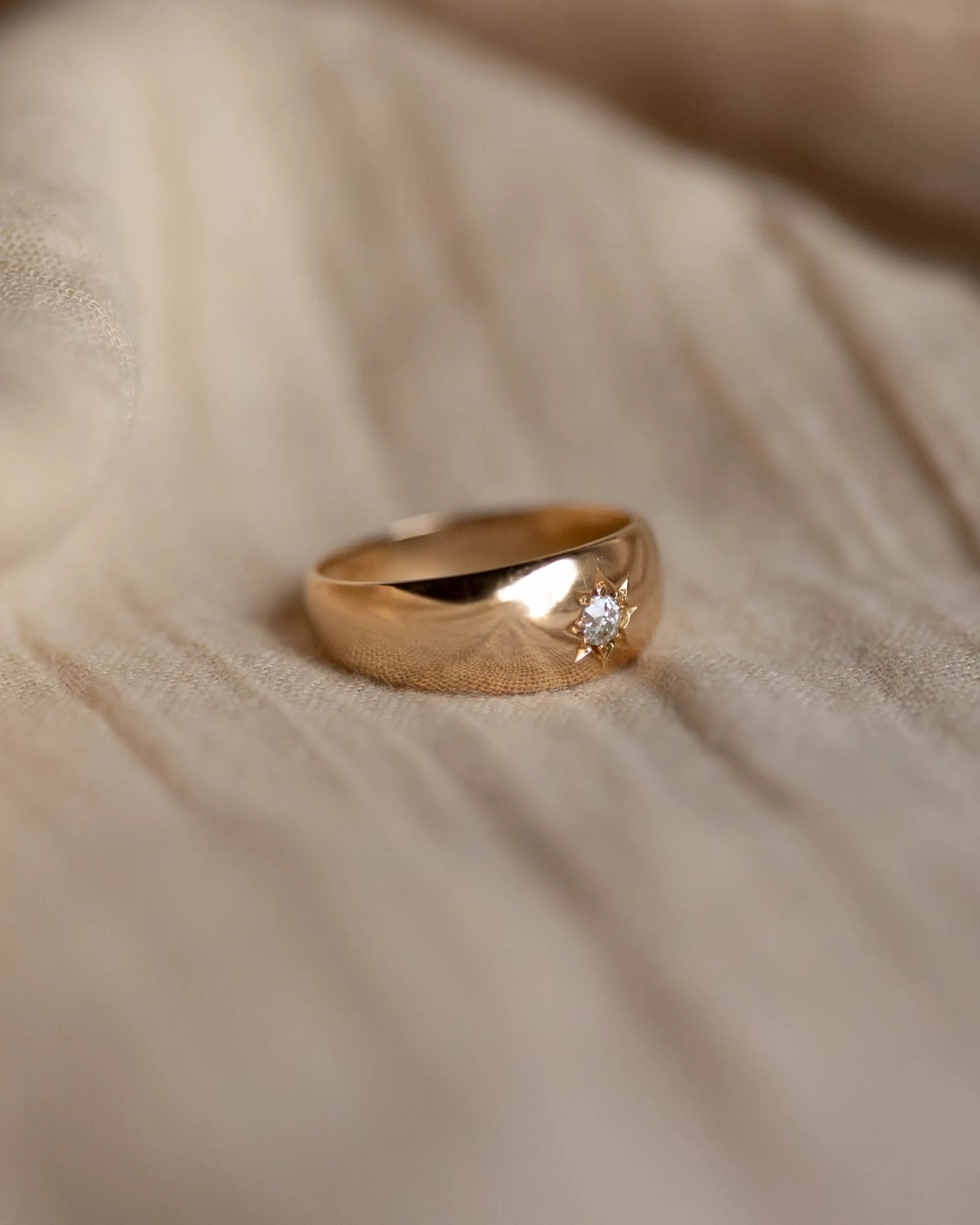 Bette 1888 Antique 18ct Gold Star Set Diamond Single Stone Ring sold by Rock n Rose product image thumbnail 5