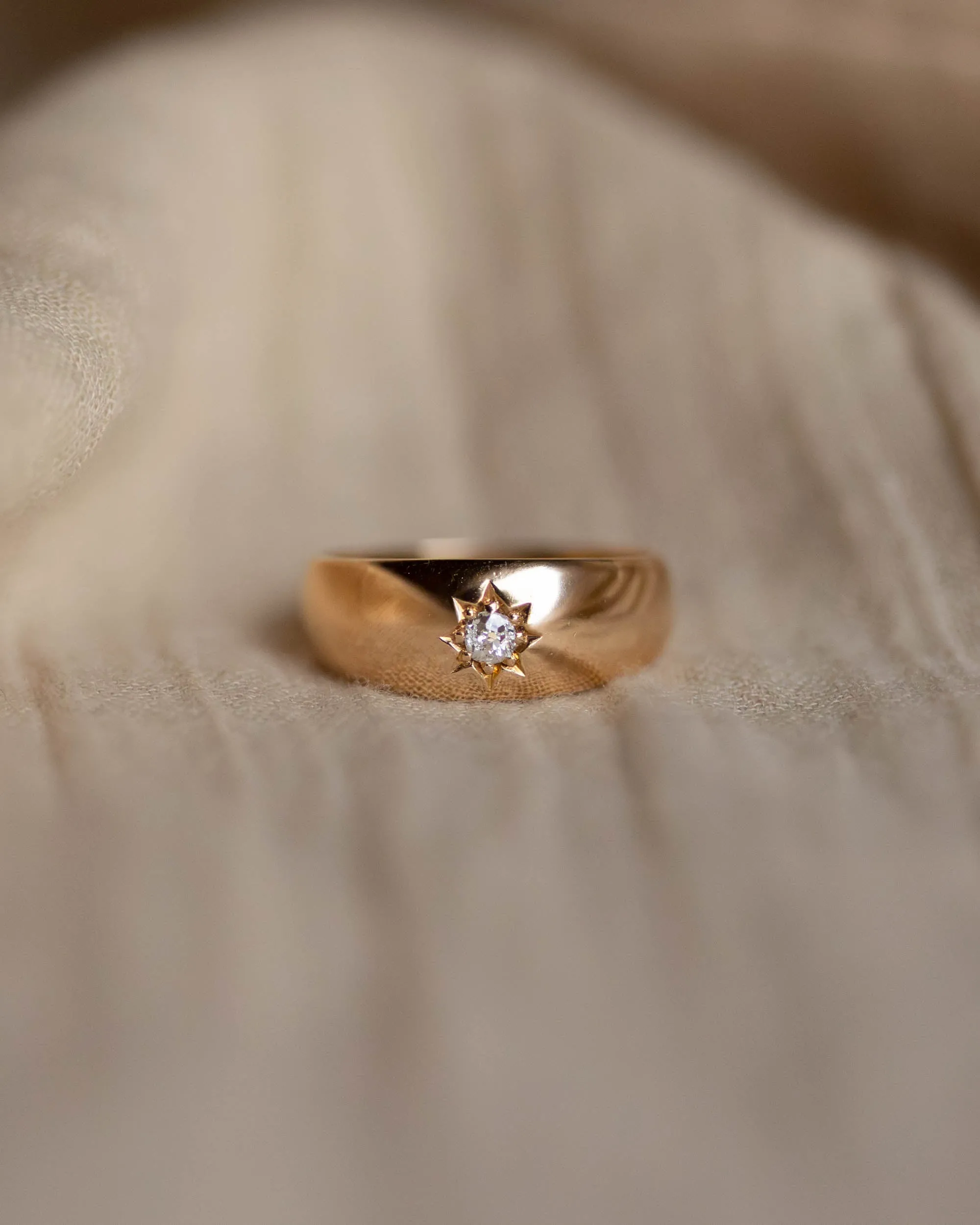 Bette 1888 Antique 18ct Gold Star Set Diamond Single Stone Ring sold by Rock n Rose product image thumbnail 4