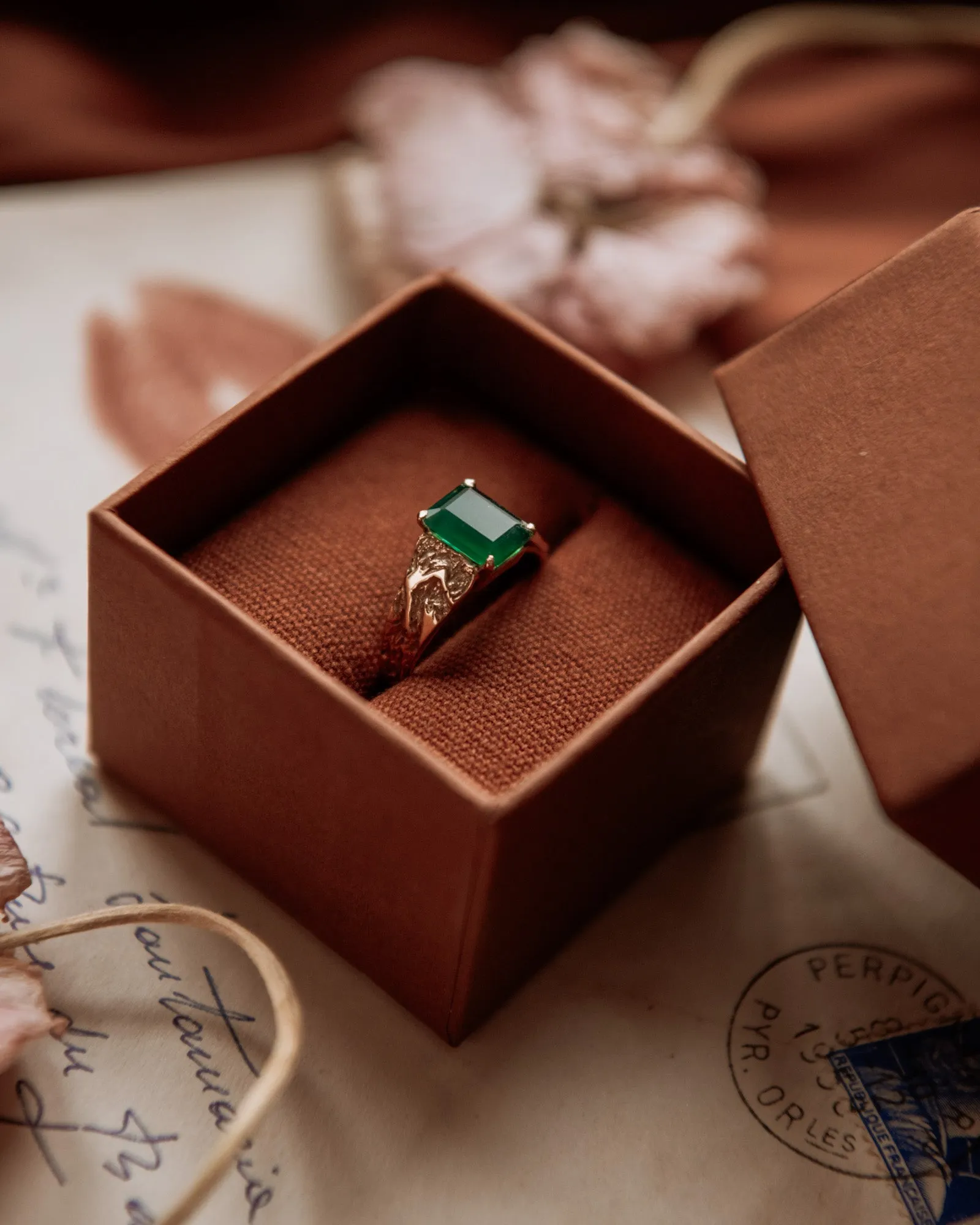 Elizabeth 9ct Gold Emerald Ring sold by Rock n Rose