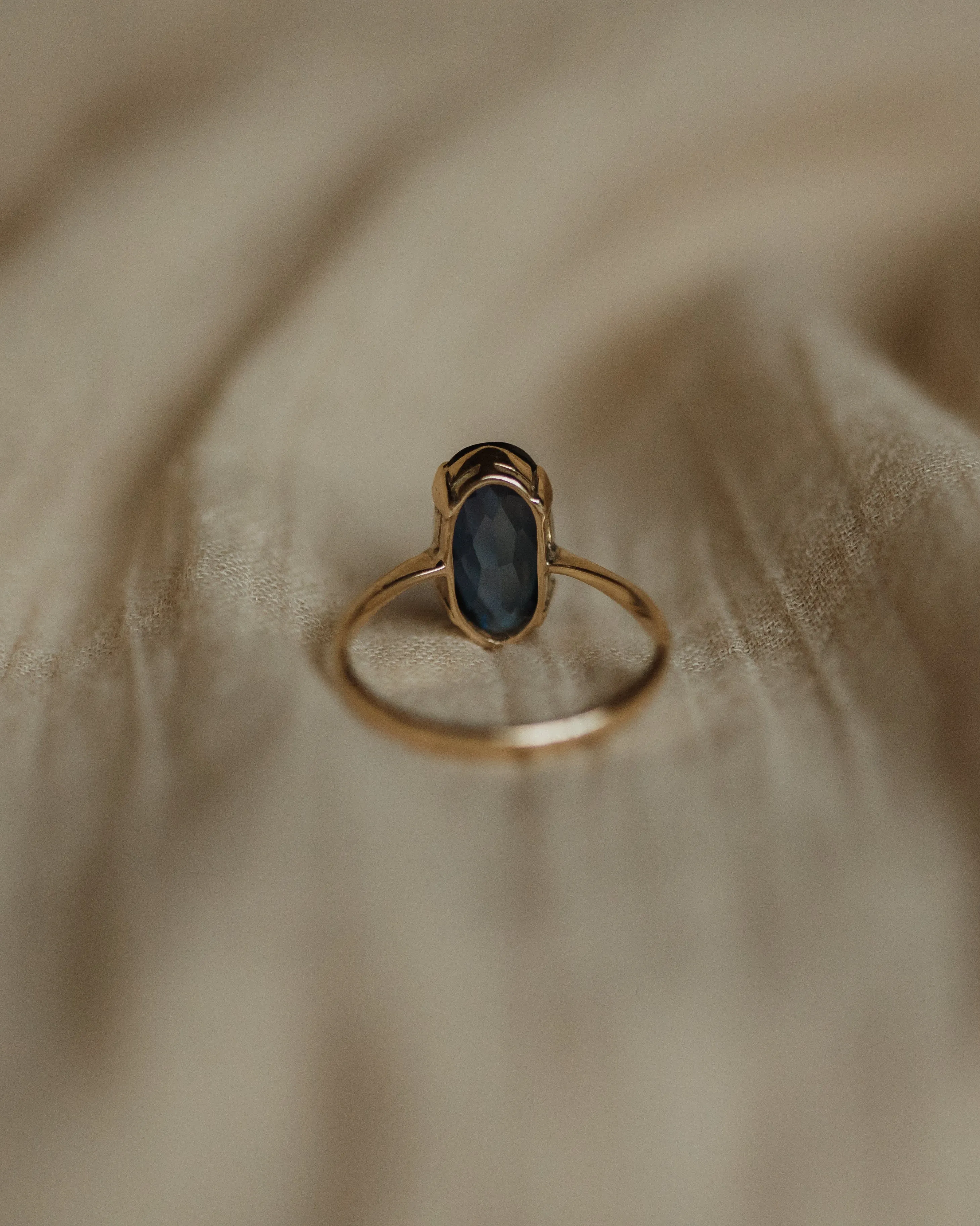 Corinne Antique 9ct Gold Solitaire Sapphire Ring sold by Rock n Rose product image thumbnail 5