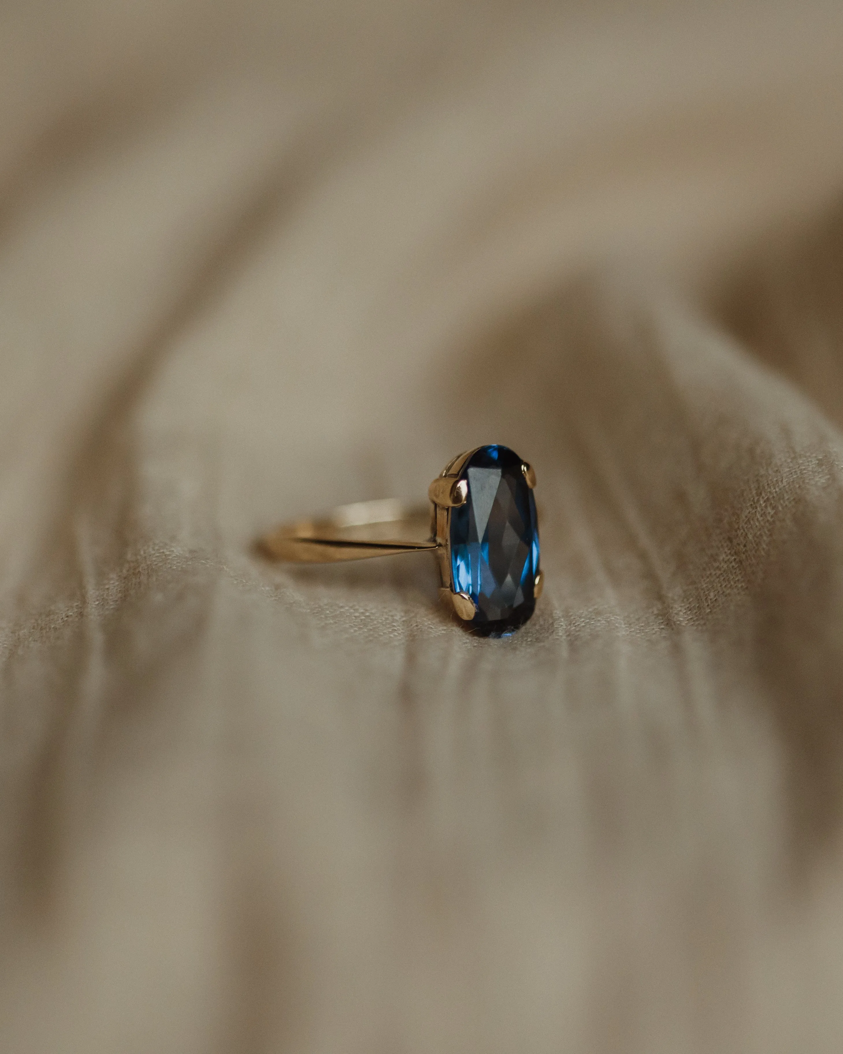 Corinne Antique 9ct Gold Solitaire Sapphire Ring sold by Rock n Rose product image thumbnail 4