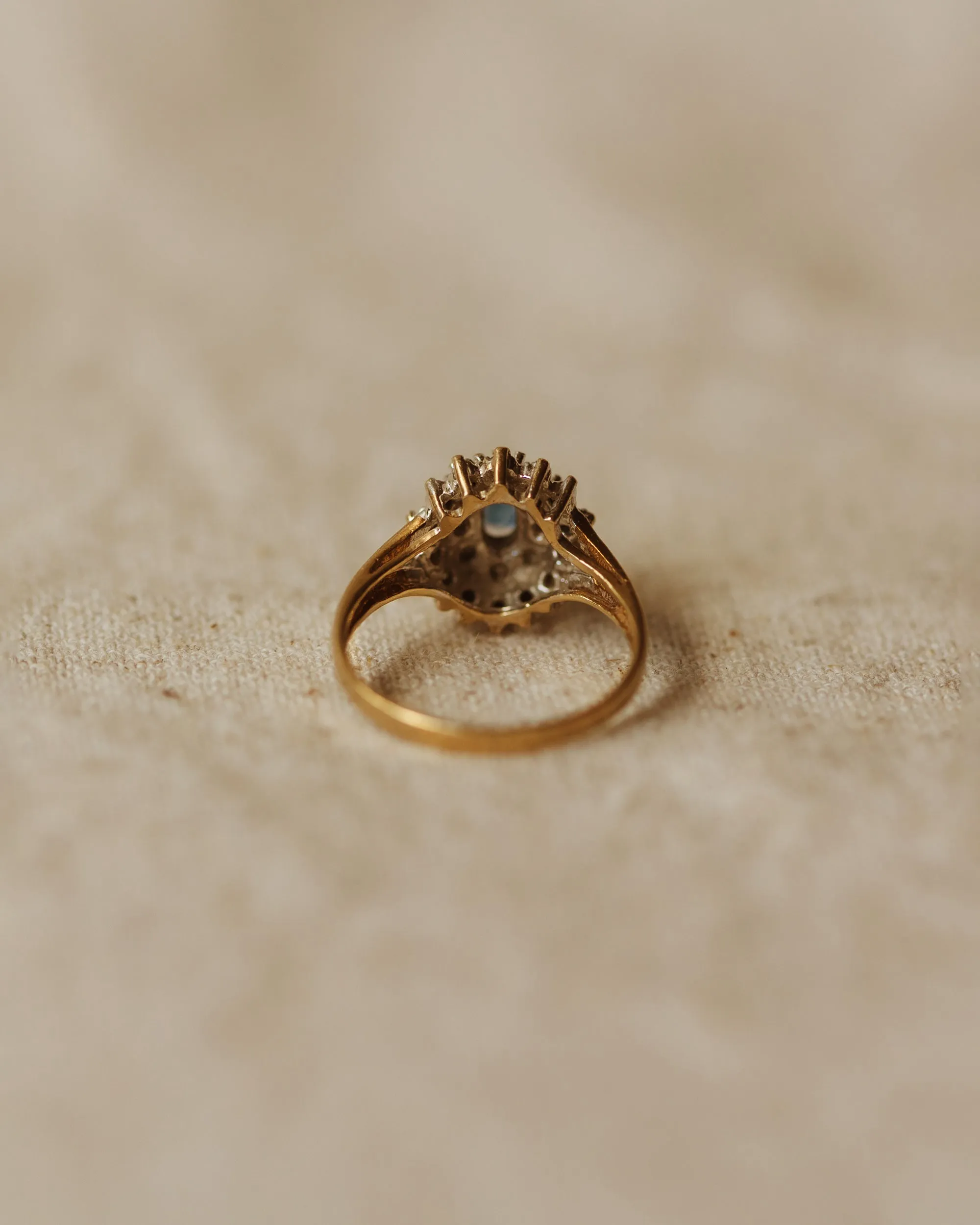 Colette Vintage 9ct Gold Blue Topaz & Diamond Ring sold by Rock n Rose product image thumbnail 4
