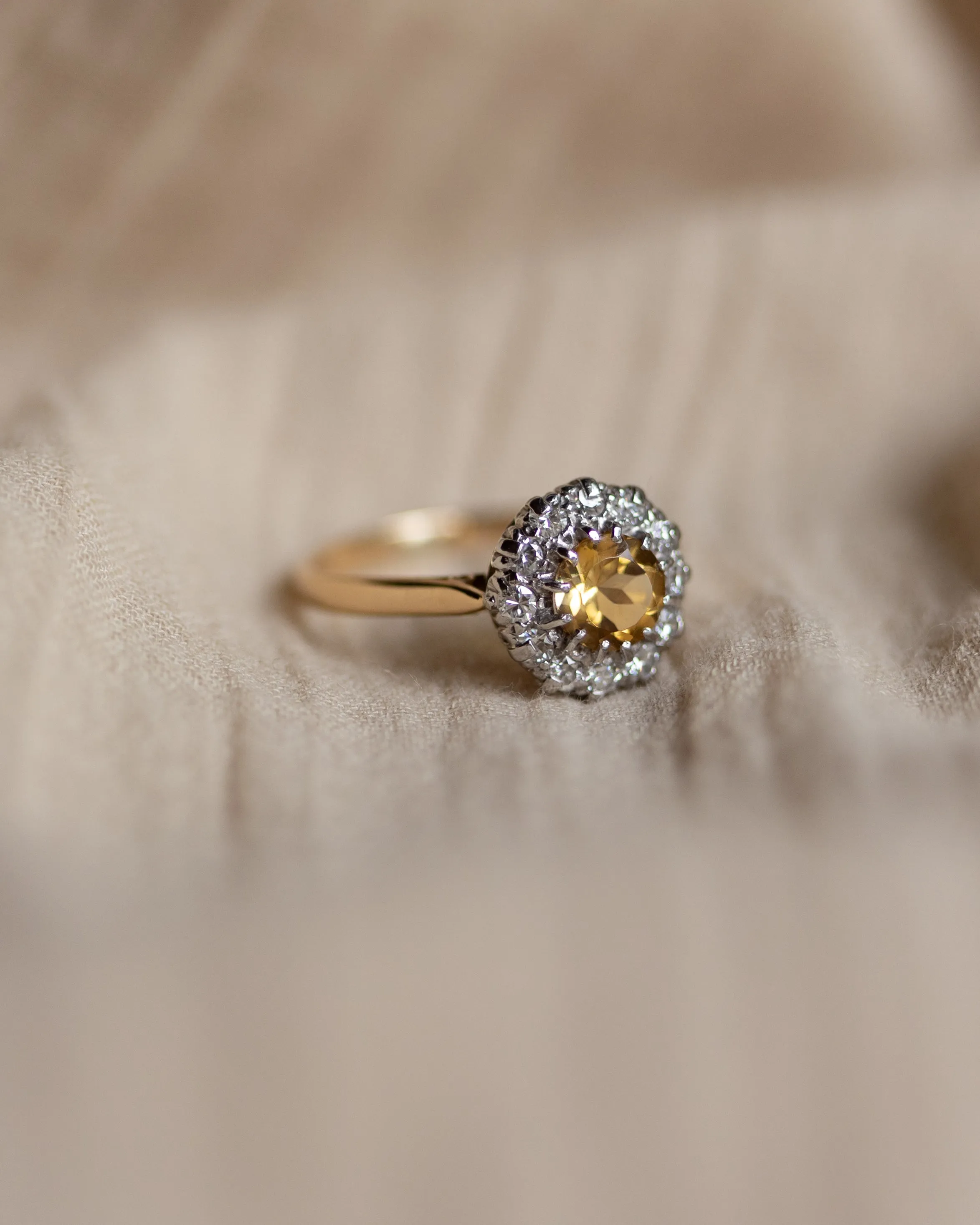 Lydia Vintage 18ct Gold Citrine & Diamond Cluster Ring sold by Rock n Rose product image thumbnail 5