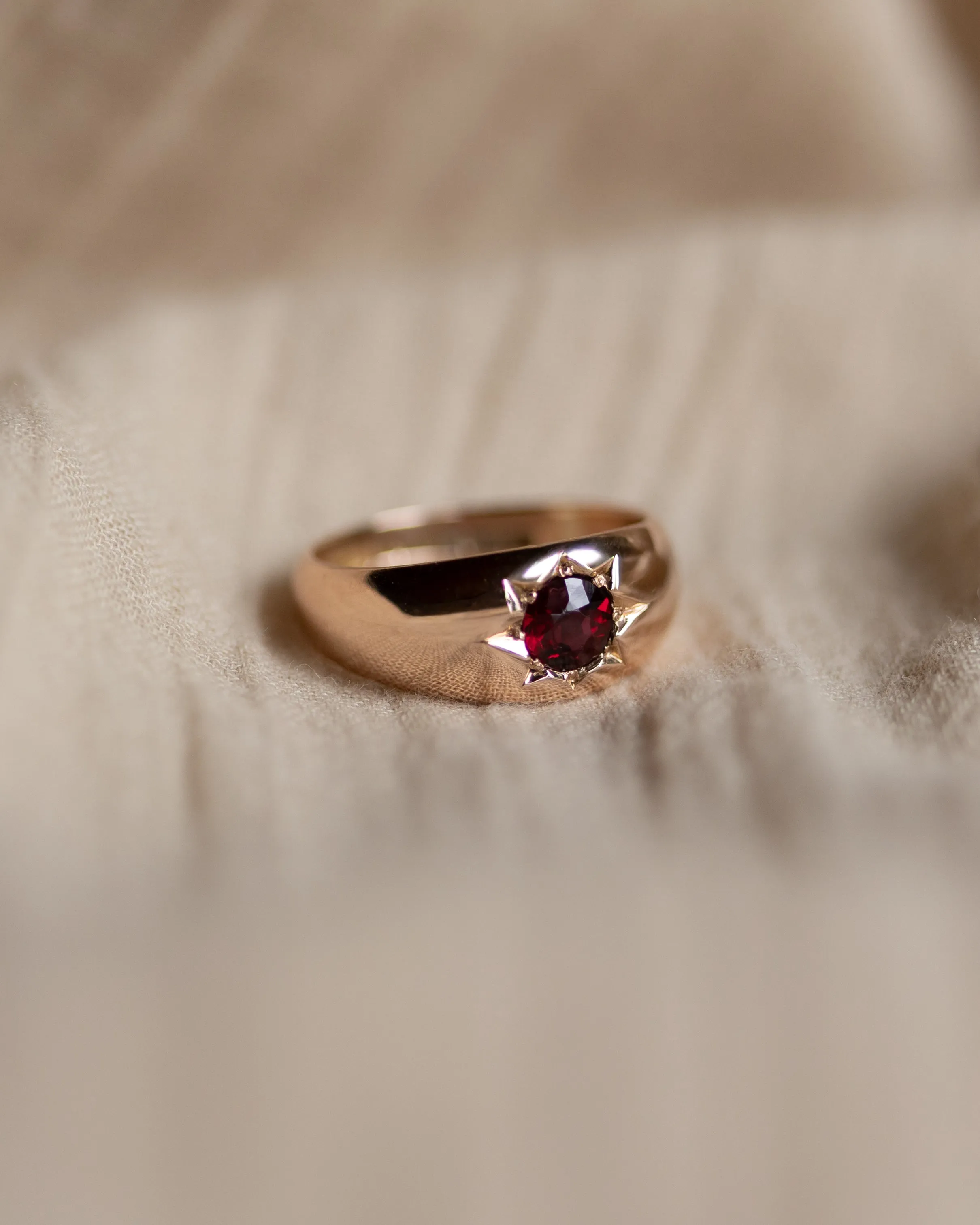 Theodore 1911 Antique 9ct Gold Star Set Garnet Ring sold by Rock n Rose product image thumbnail 5