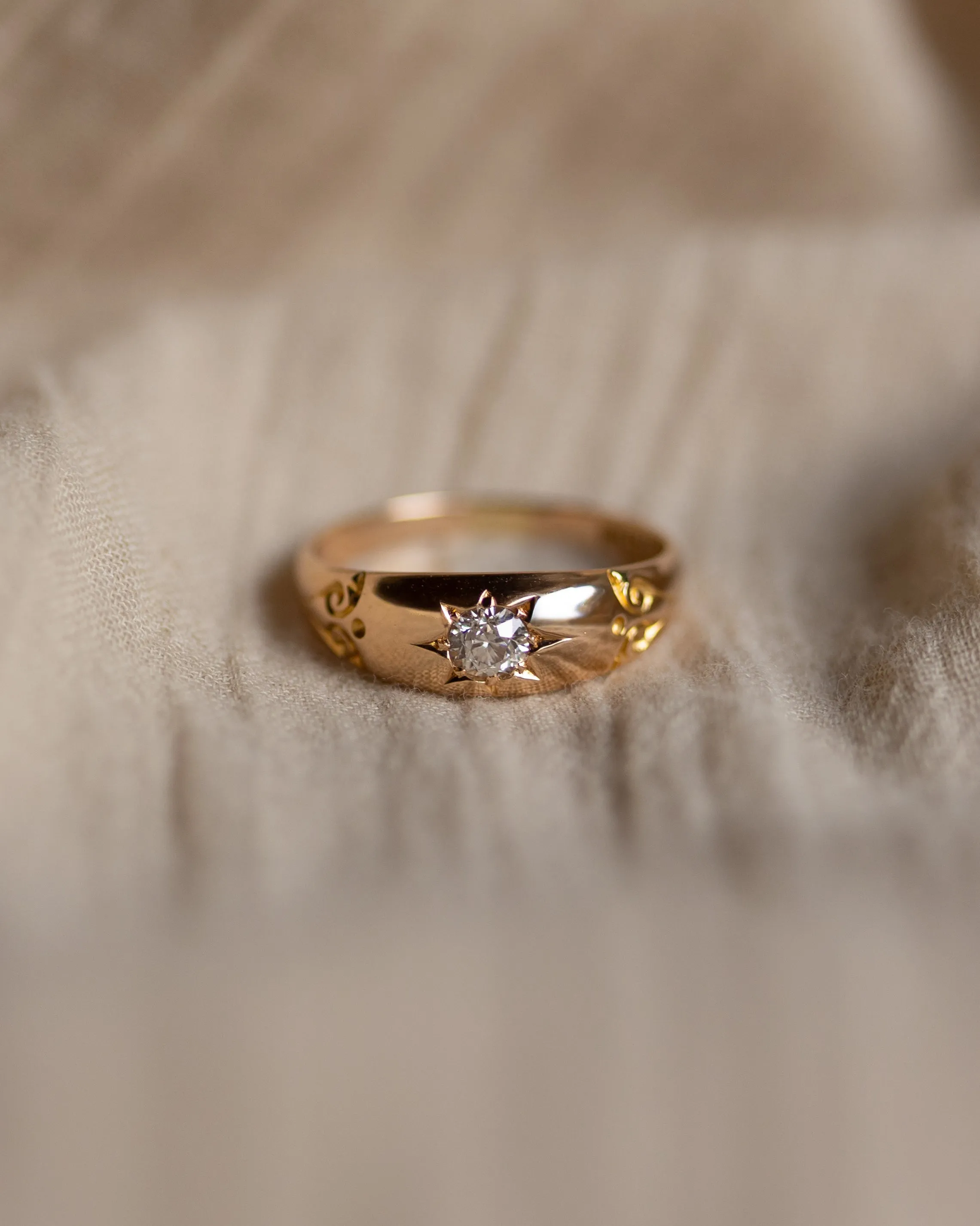 Alfreda 1897 Antique 18ct Gold Star Set Diamond Ring sold by Rock n Rose product image thumbnail 4