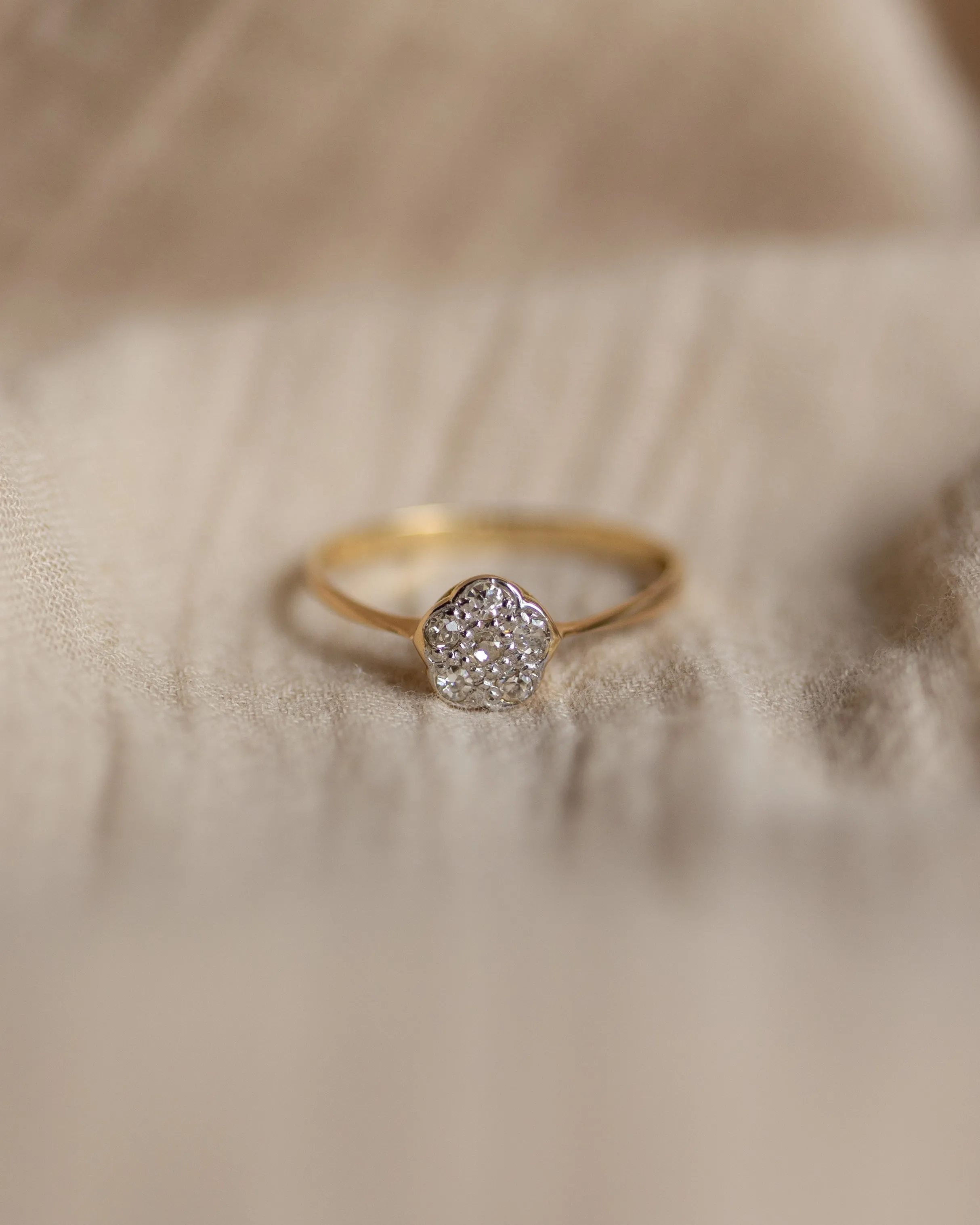 Valérie Vintage 18ct Gold Diamond Daisy Cluster Ring sold by Rock n Rose product image thumbnail 4