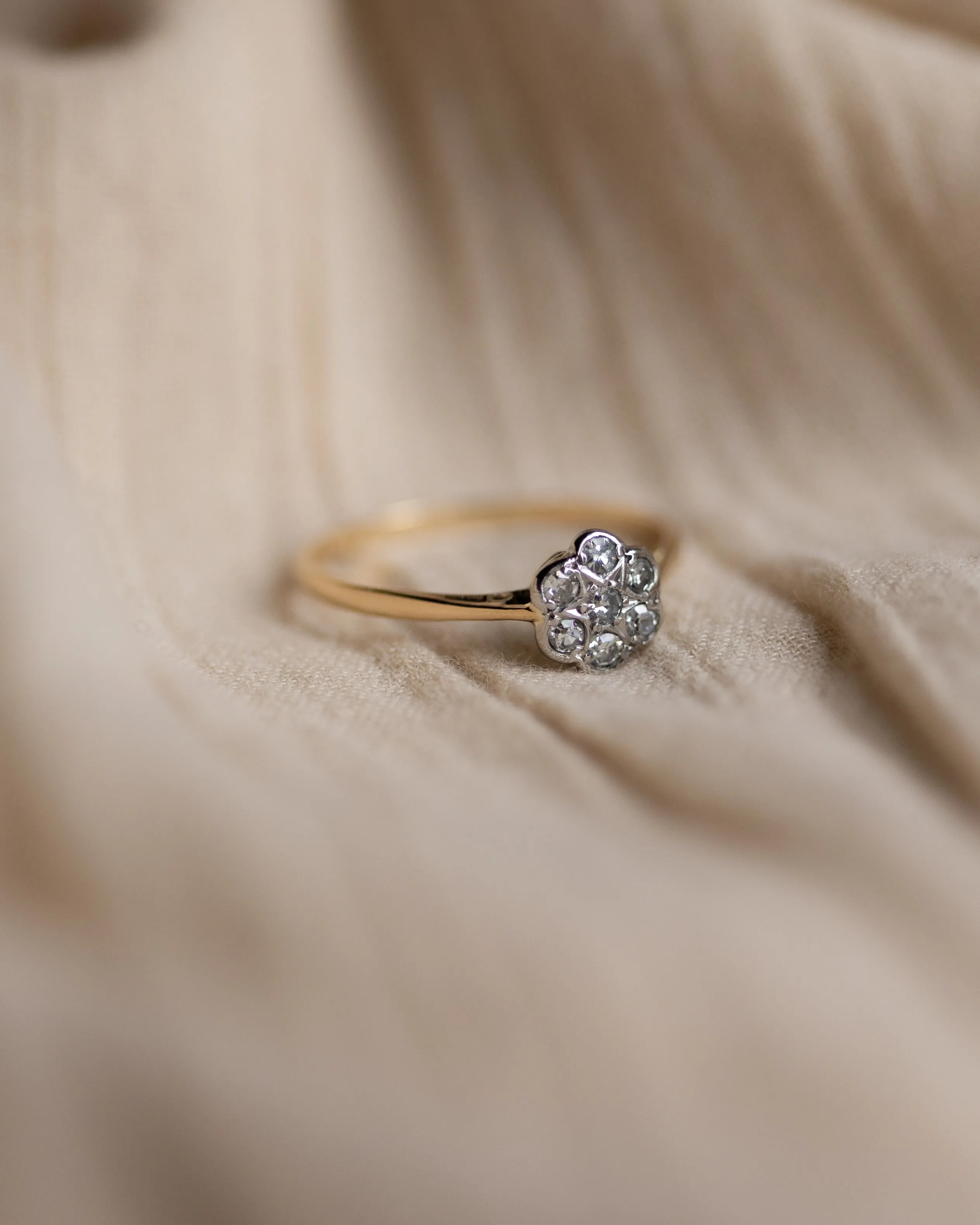 Poppy Antique 18ct Gold Diamond Daisy Cluster Ring sold by Rock n Rose product image thumbnail 5