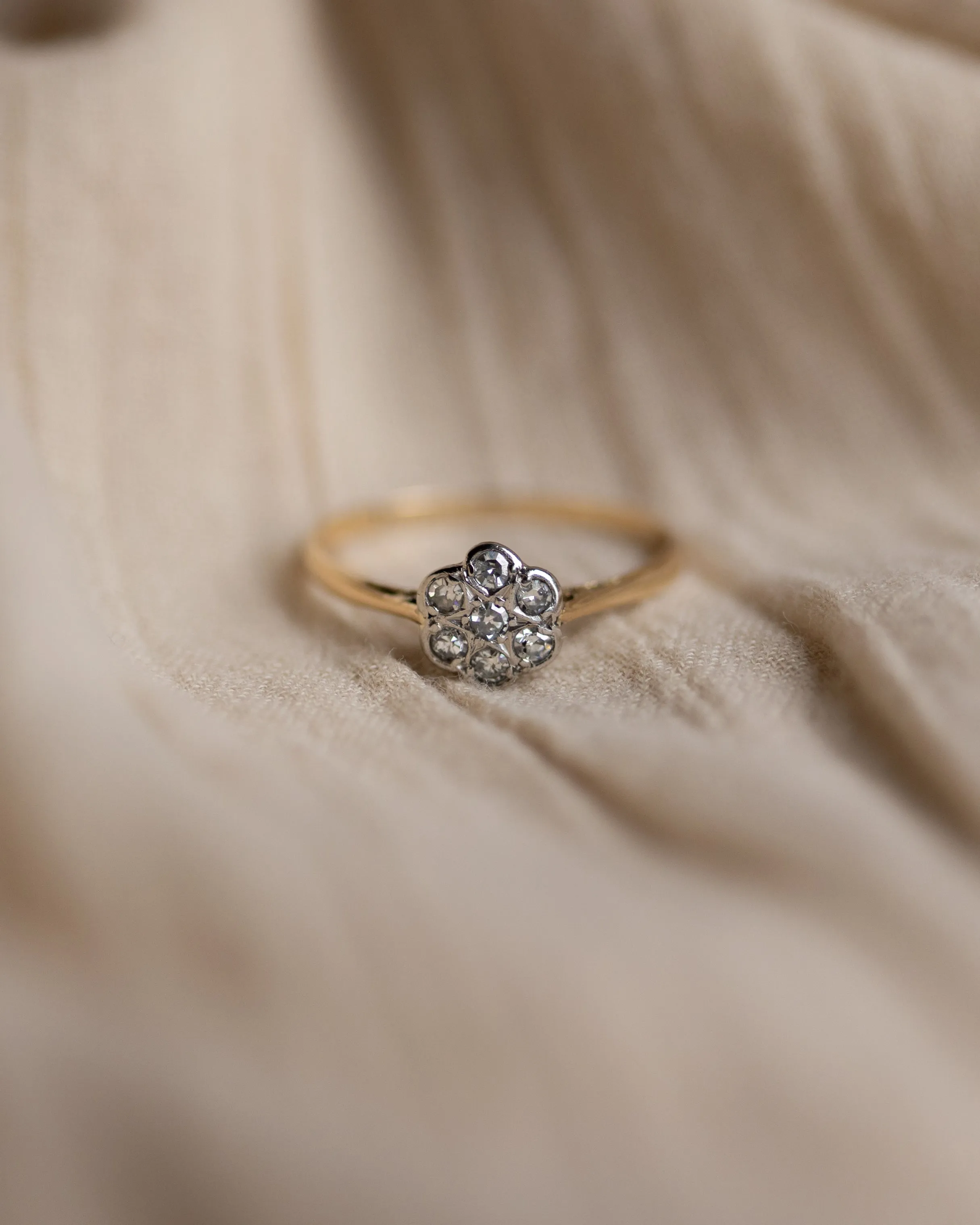 Poppy Antique 18ct Gold Diamond Daisy Cluster Ring sold by Rock n Rose product image thumbnail 4
