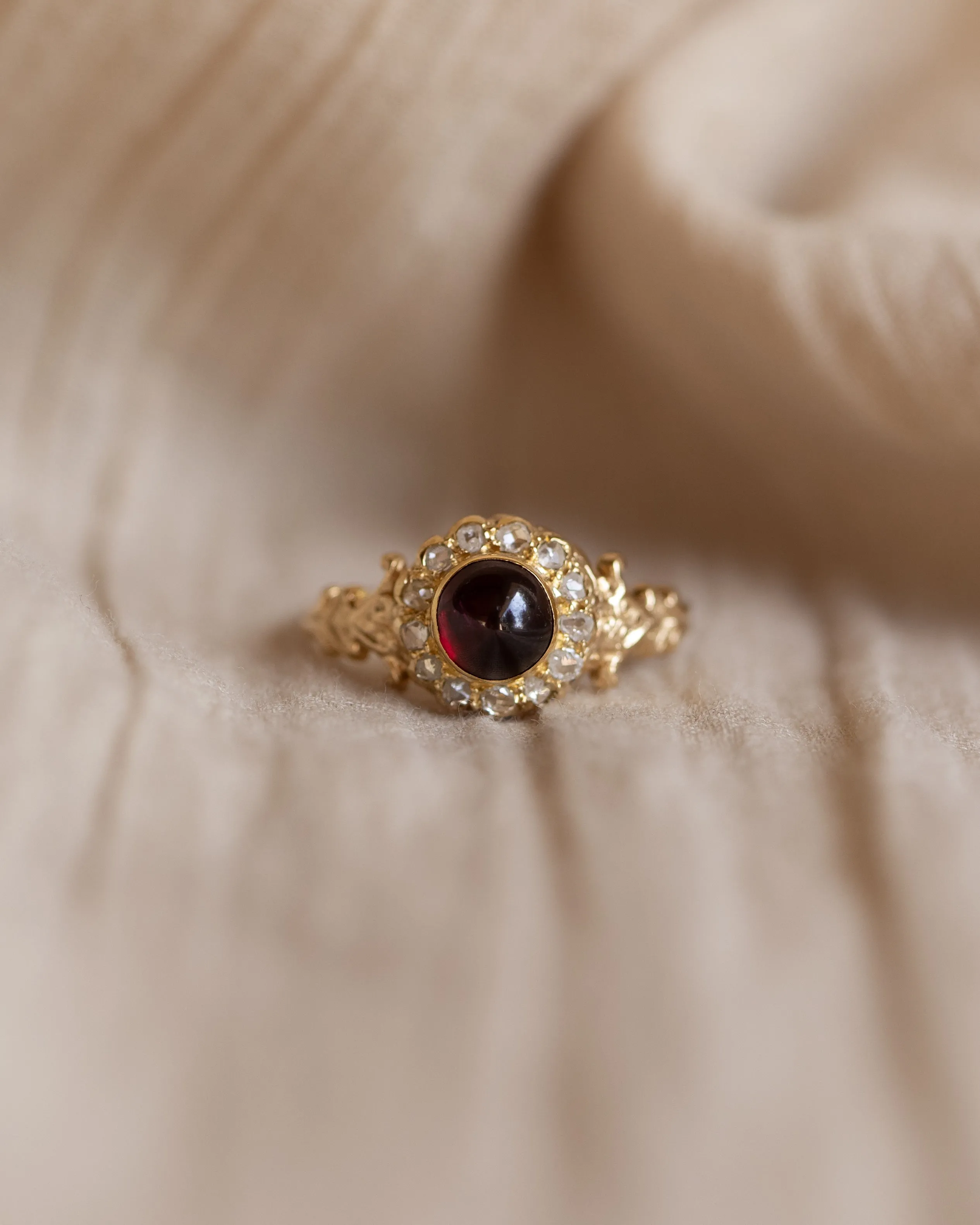Priscilla Antique 15ct Gold Garnet & Diamond Cluster Ring sold by Rock n Rose product image thumbnail 3