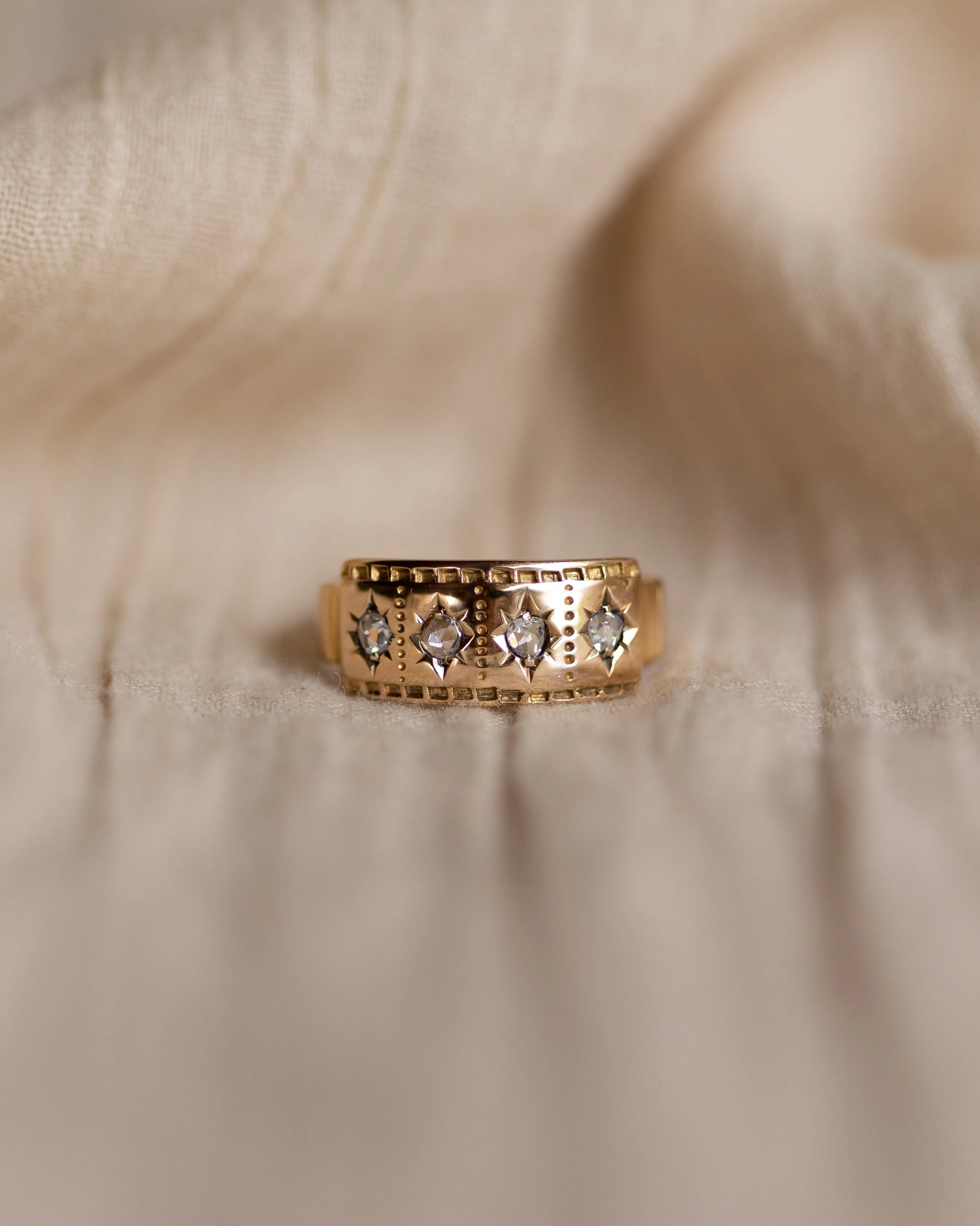 Calista 1884 Antique 18ct Gold Diamond Four Stone Ring sold by Rock n Rose product image thumbnail 4