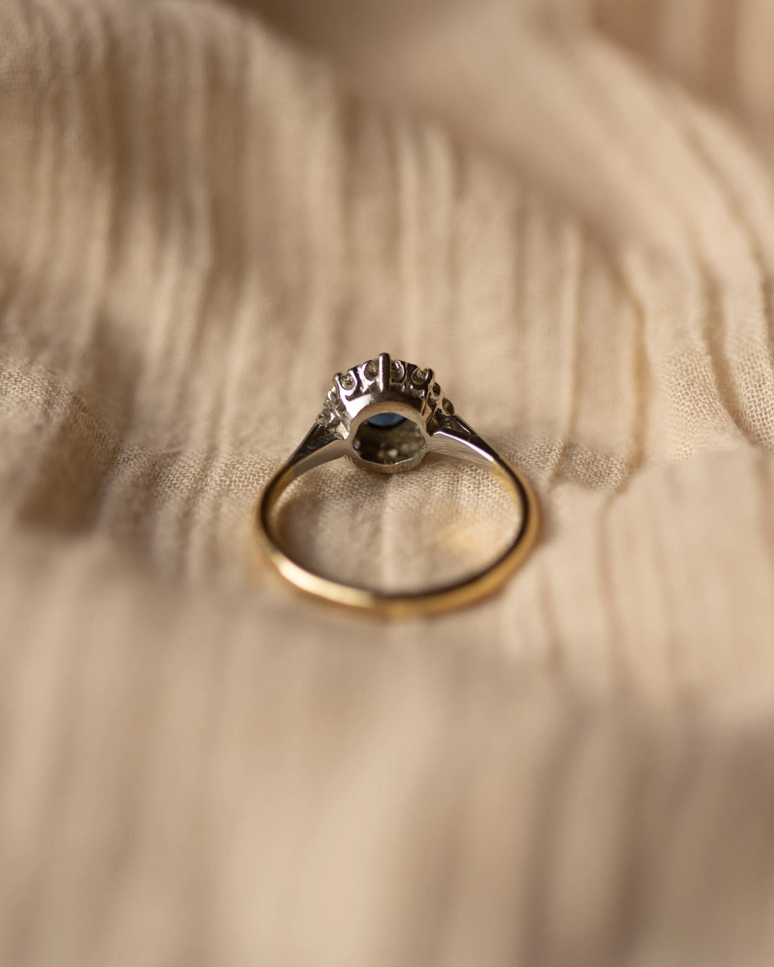 Roberta Vintage 18ct Gold Sapphire & Diamond Cluster Ring sold by Rock n Rose product image thumbnail 5