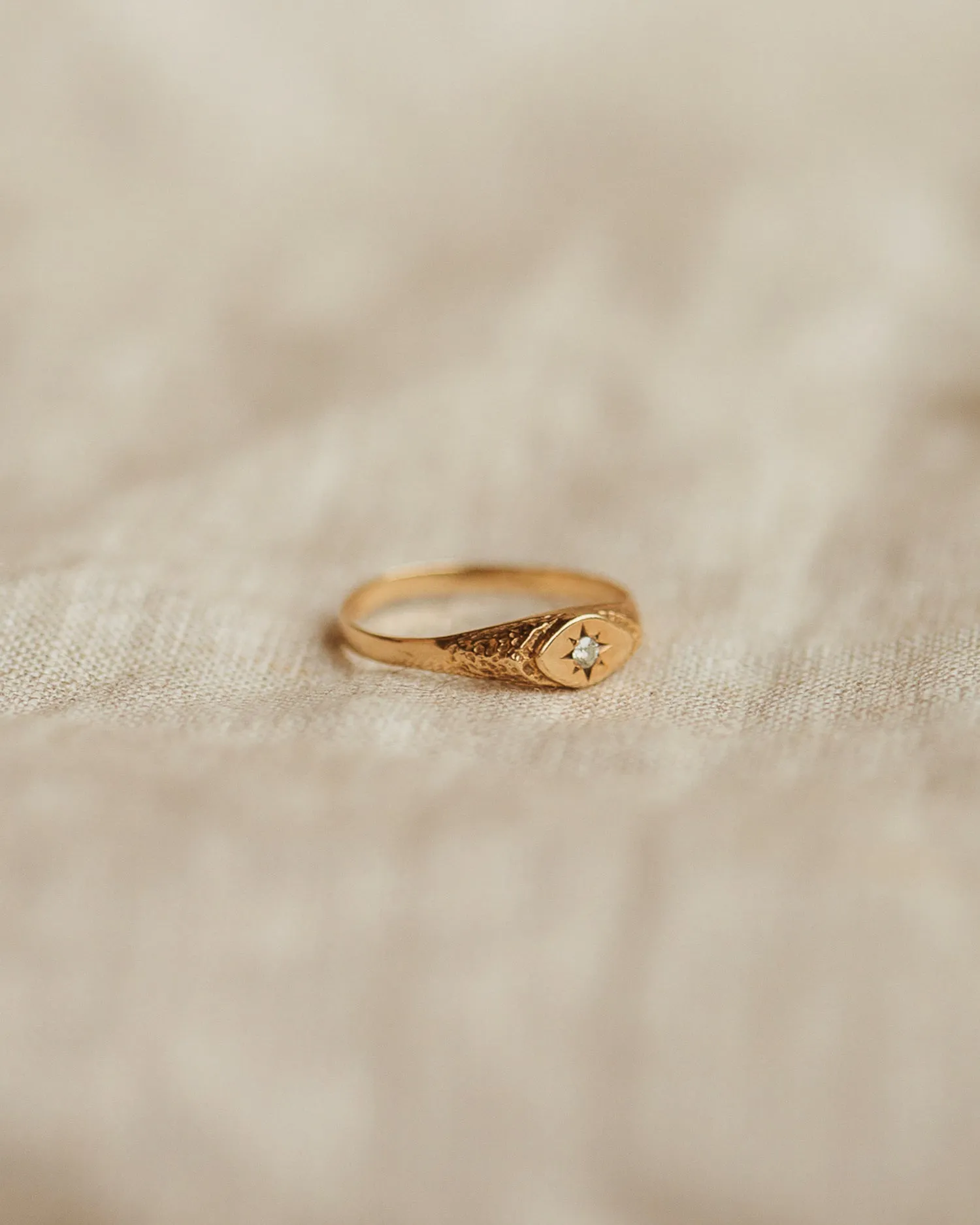 Irina 9ct Gold Starburst Signet Ring sold by Rock n Rose product image thumbnail 3