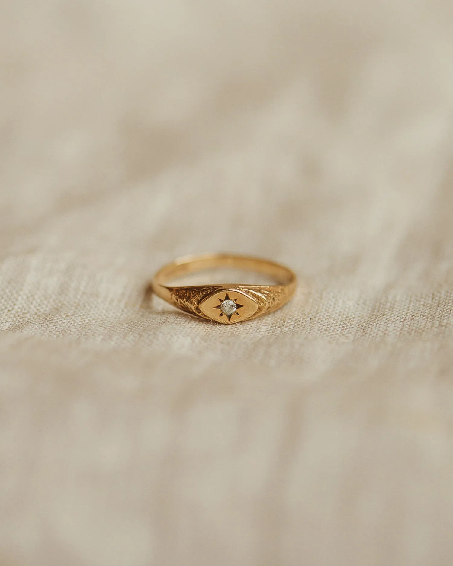 Irina 9ct Gold Starburst Signet Ring sold by Rock n Rose product image thumbnail 2