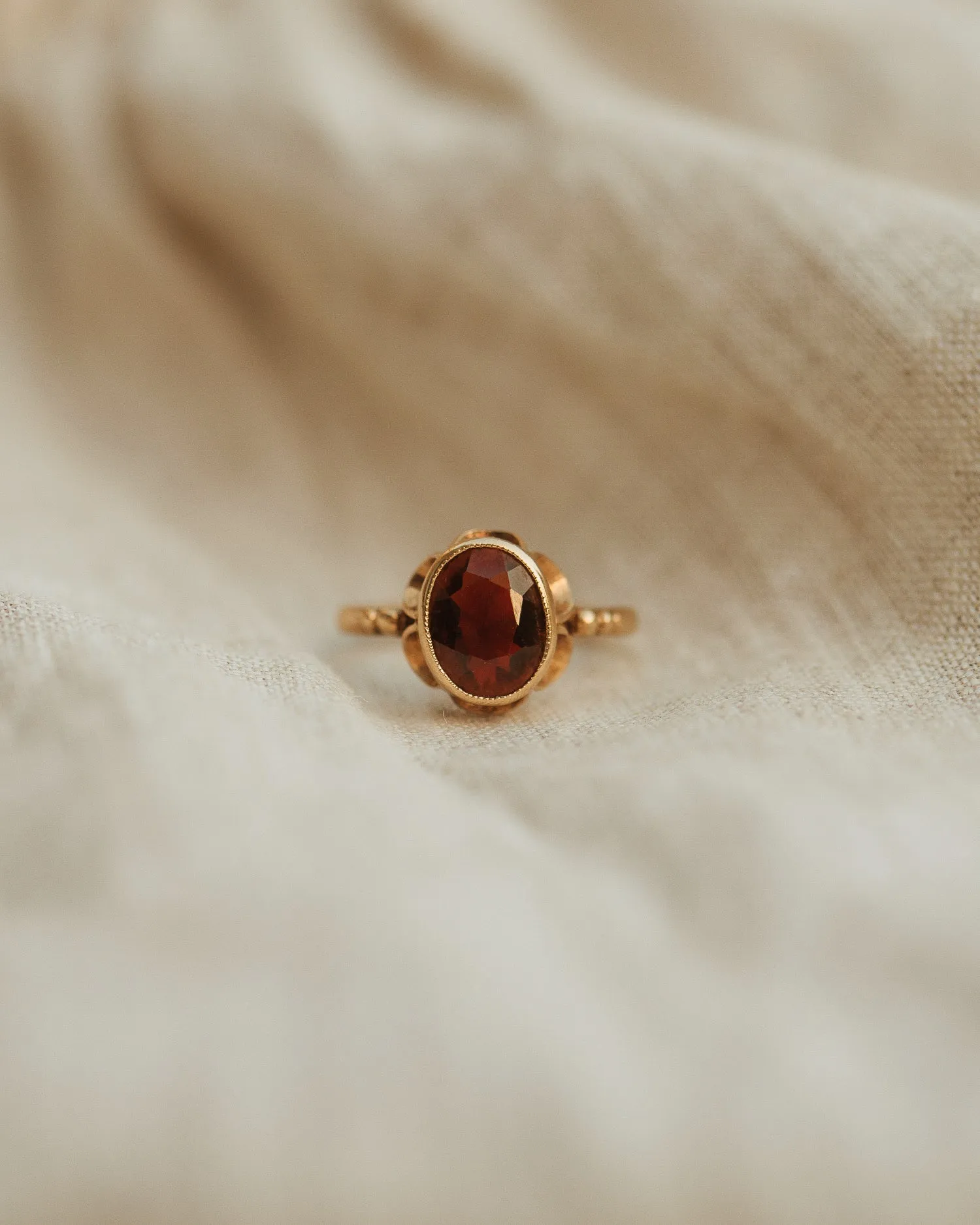 Victoria 1979 9ct Gold Garnet Ring sold by Rock n Rose