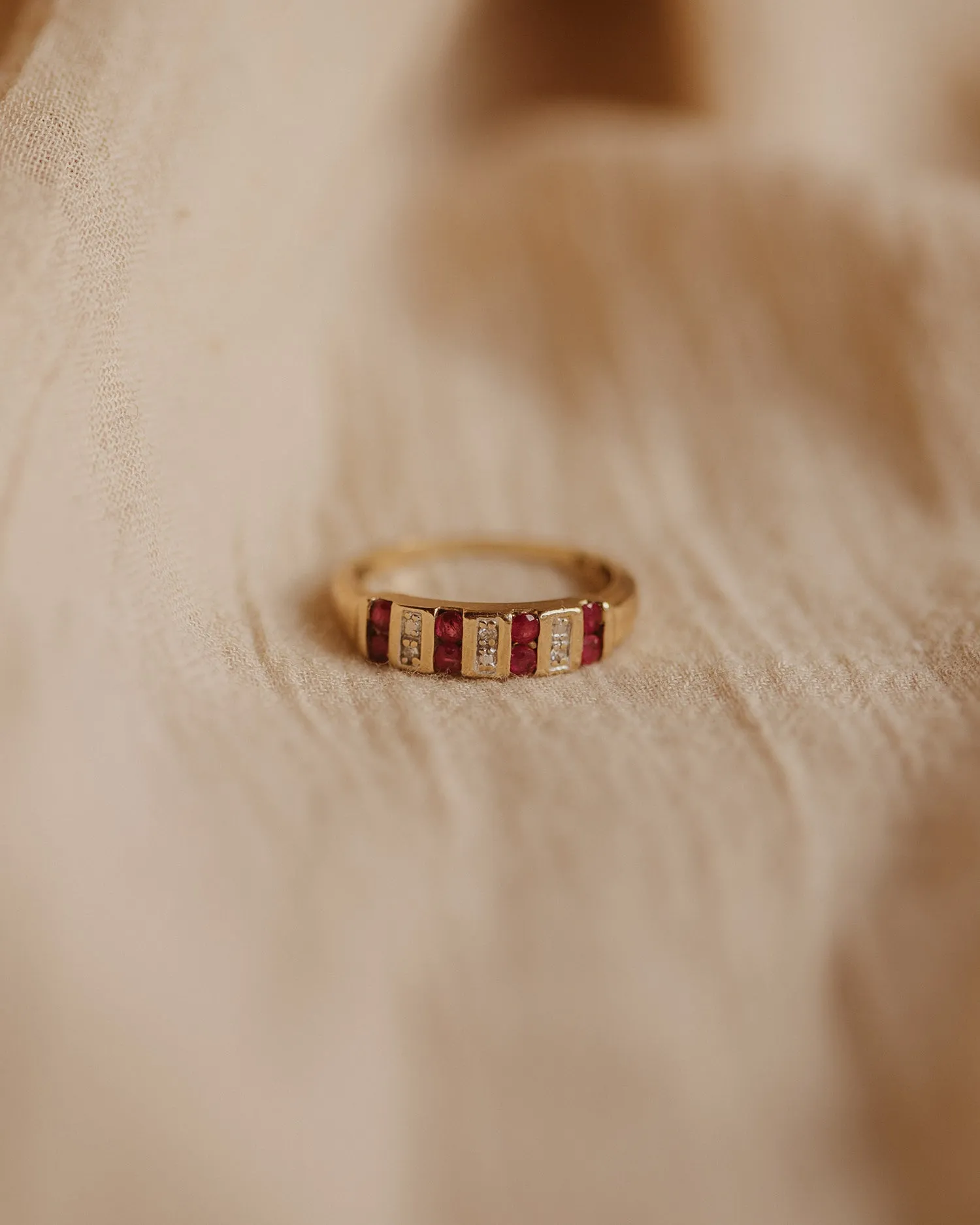 Alice 9ct Gold Vintage Ruby & Diamond Ring sold by Rock n Rose product image thumbnail 2