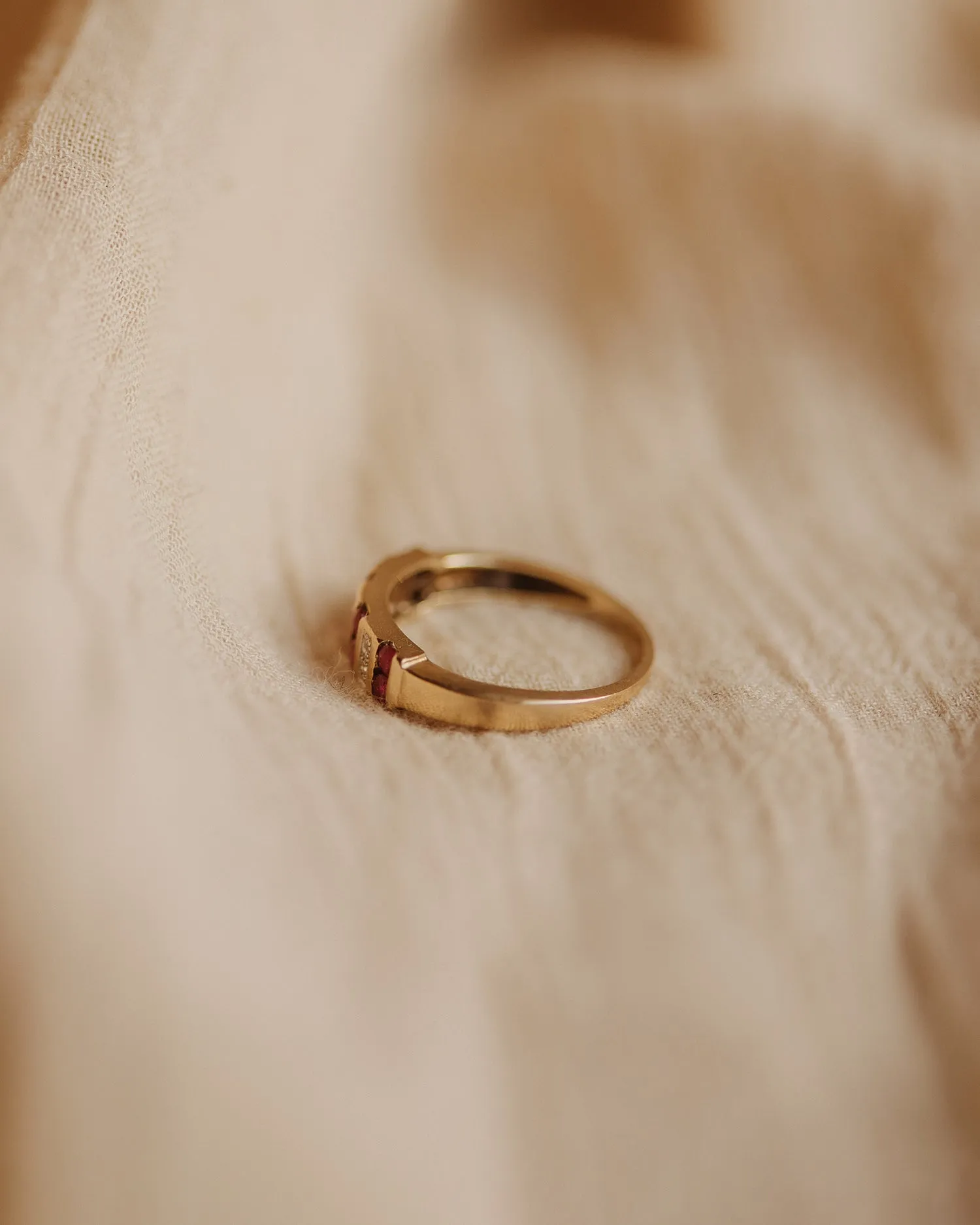 Alice 9ct Gold Vintage Ruby & Diamond Ring sold by Rock n Rose product image thumbnail 5