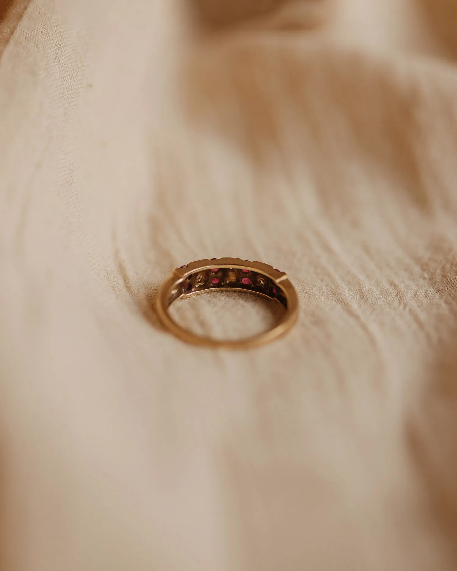 Alice 9ct Gold Vintage Ruby & Diamond Ring sold by Rock n Rose product image thumbnail 4