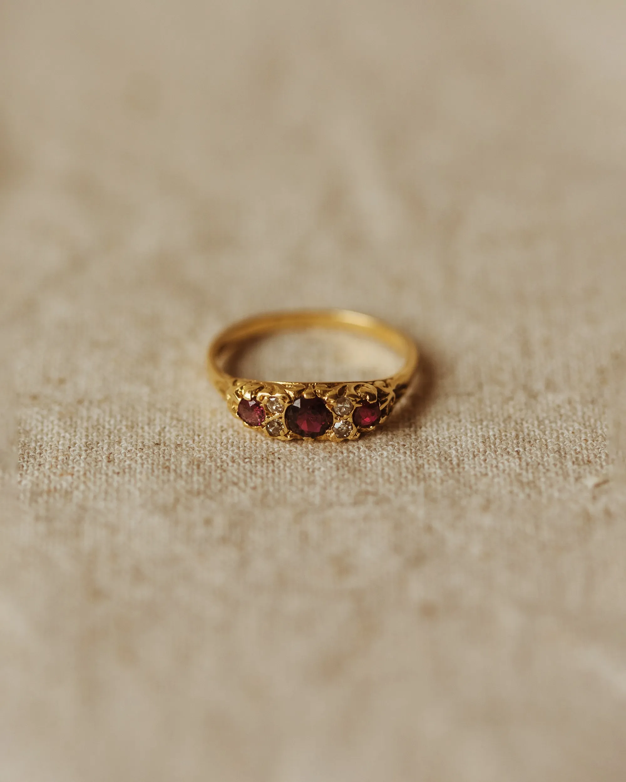 Theodora 1975 18ct Gold Ruby & Diamond Ring sold by Rock n Rose product image thumbnail 2