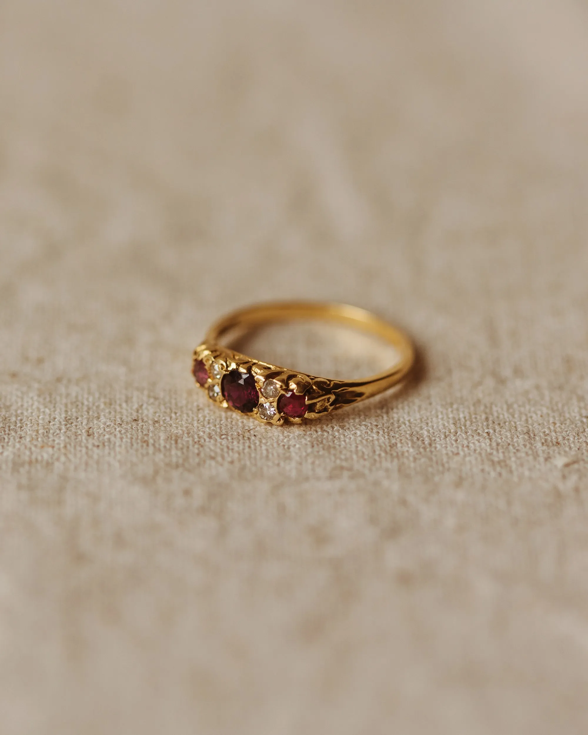 Theodora 1975 18ct Gold Ruby & Diamond Ring sold by Rock n Rose product image thumbnail 3