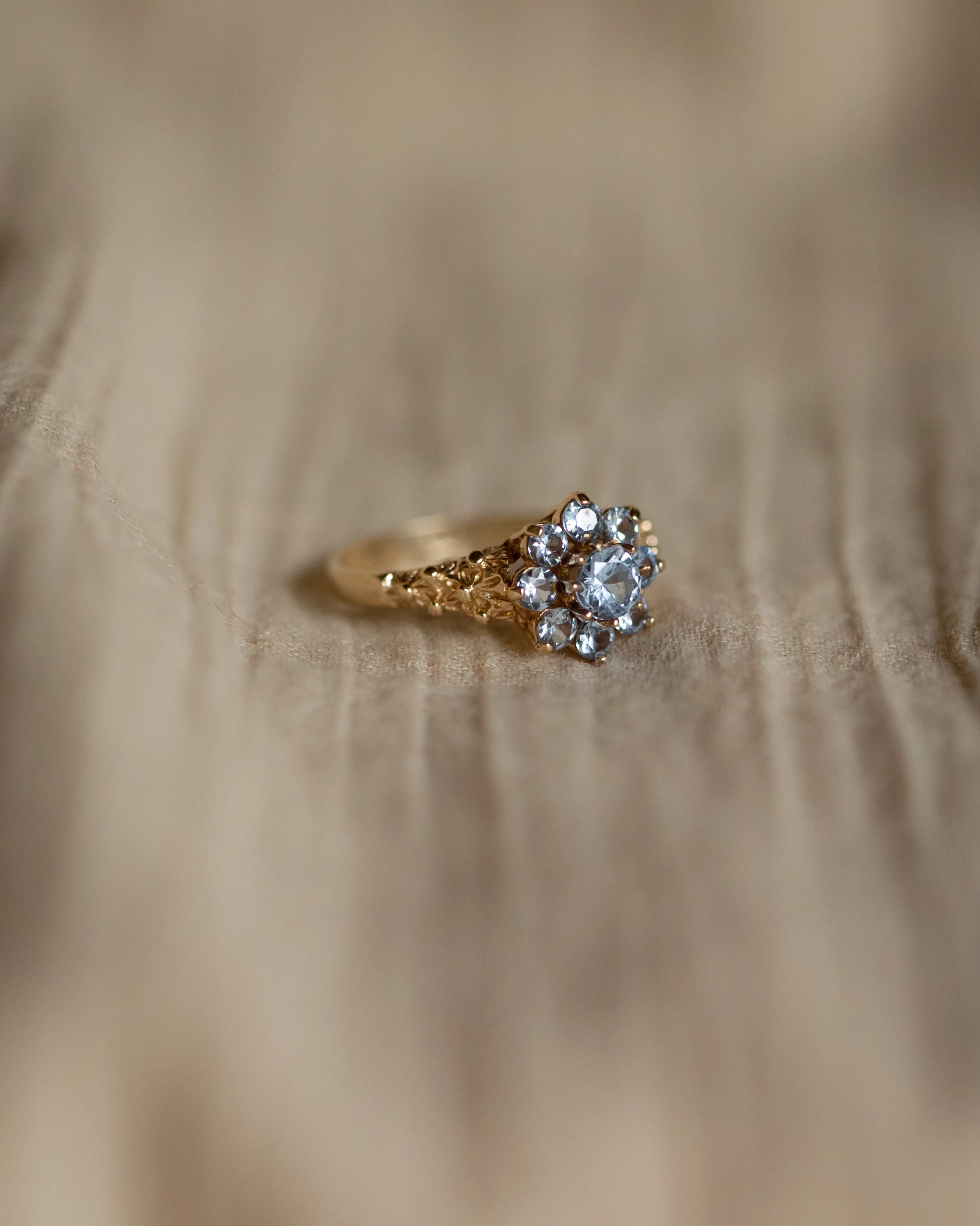 Josefina 1976 Vintage 9ct Gold Blue Spinel Cluster Ring sold by Rock n Rose product image thumbnail 4