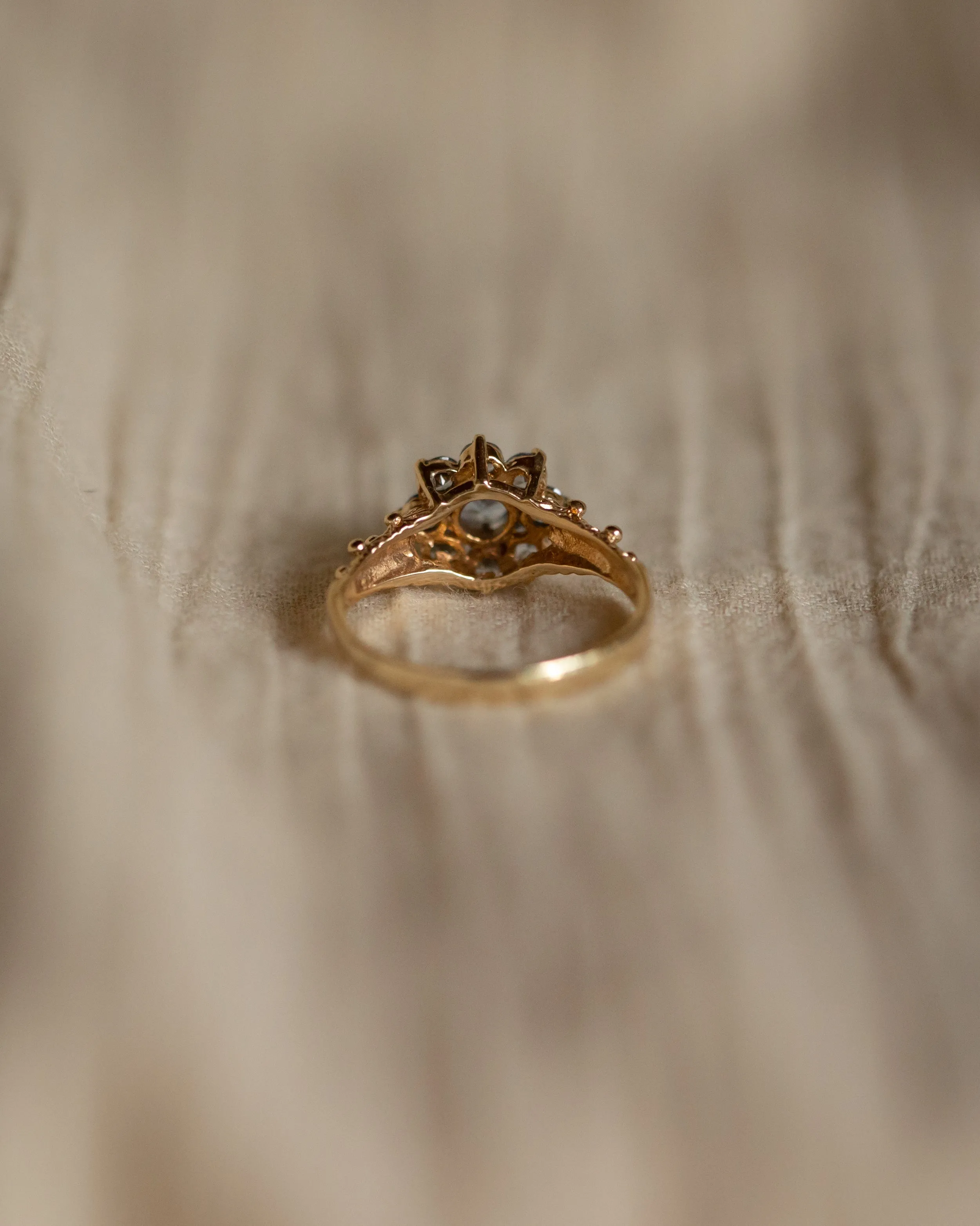 Josefina 1976 Vintage 9ct Gold Blue Spinel Cluster Ring sold by Rock n Rose product image thumbnail 5