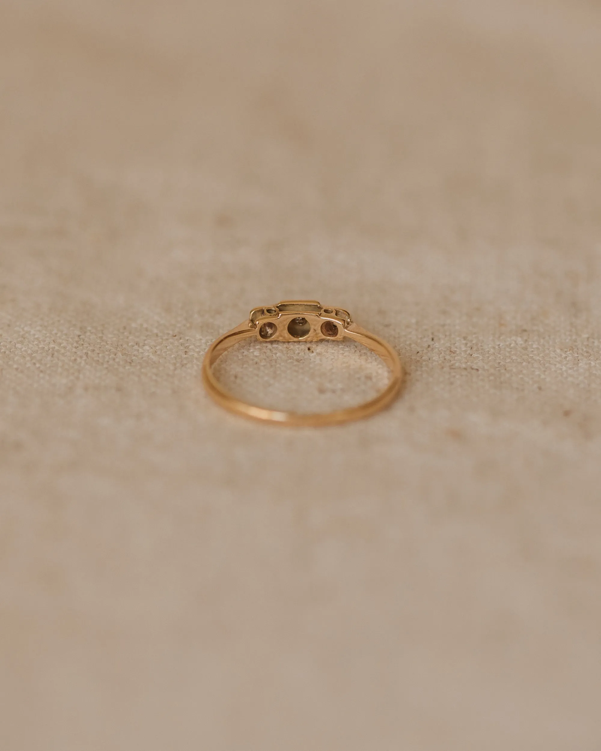 Edith Antique 9ct Gold Art Deco Diamond Trilogy Ring sold by Rock n Rose product image thumbnail 5