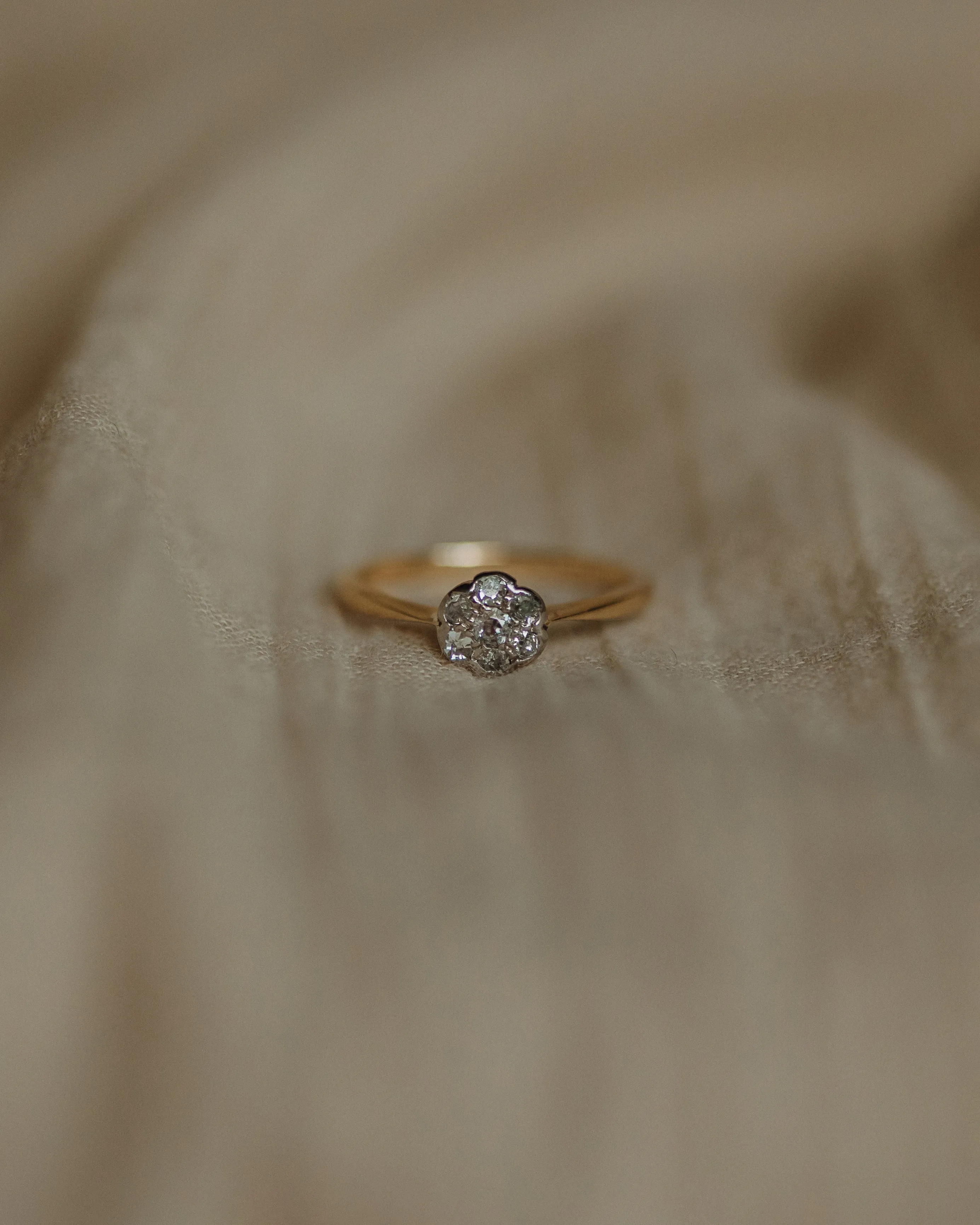 Eliza Vintage 18ct Gold Diamond Daisy Cluster Ring sold by Rock n Rose product image thumbnail 3