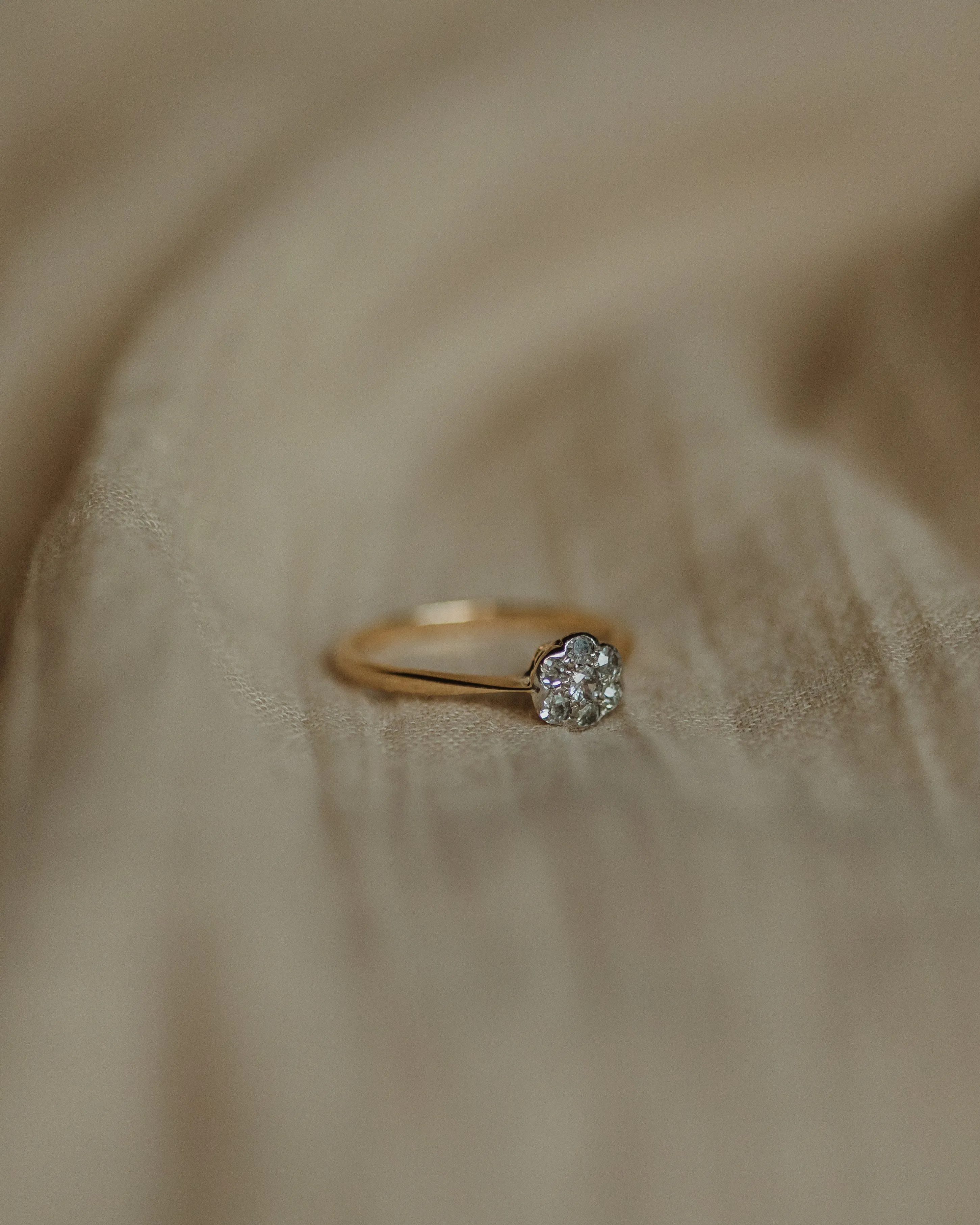 Eliza Vintage 18ct Gold Diamond Daisy Cluster Ring sold by Rock n Rose product image thumbnail 4