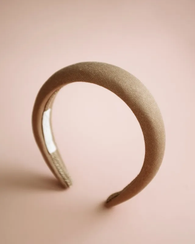 Vera Natural Linen Padded Headband sold by Rock n Rose
