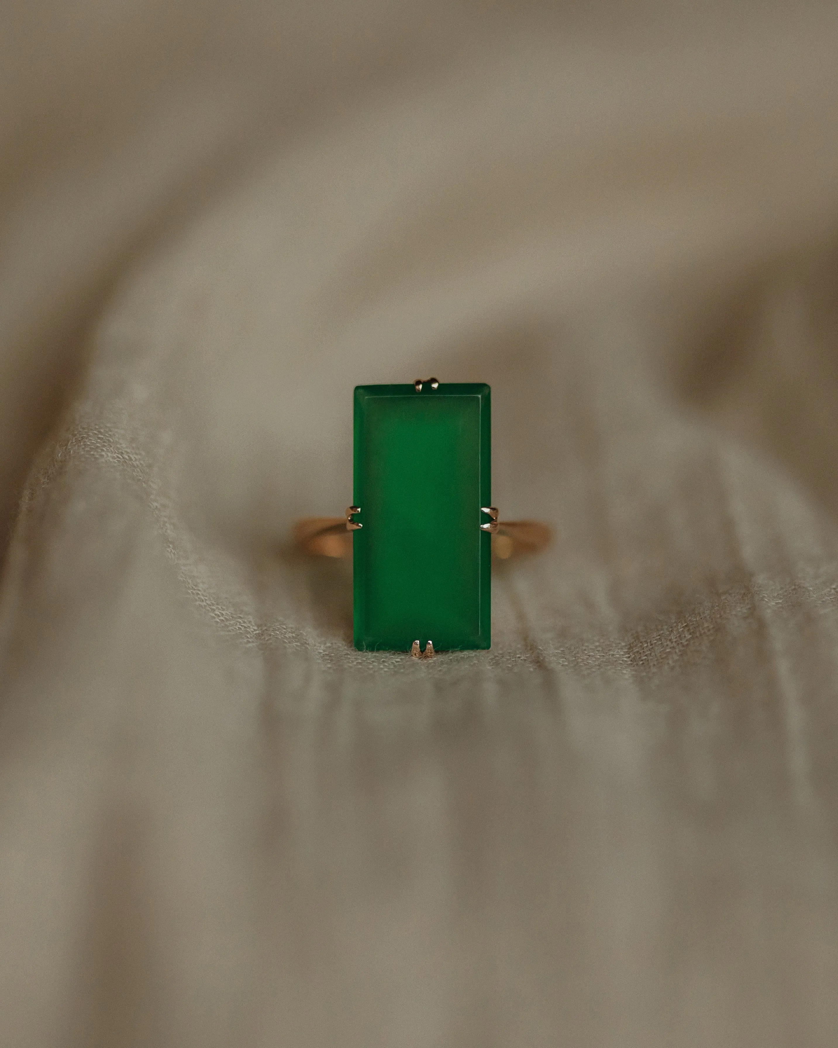 Alta Antique 9ct Gold Chrysoprase Panel Ring sold by Rock n Rose product image thumbnail 3