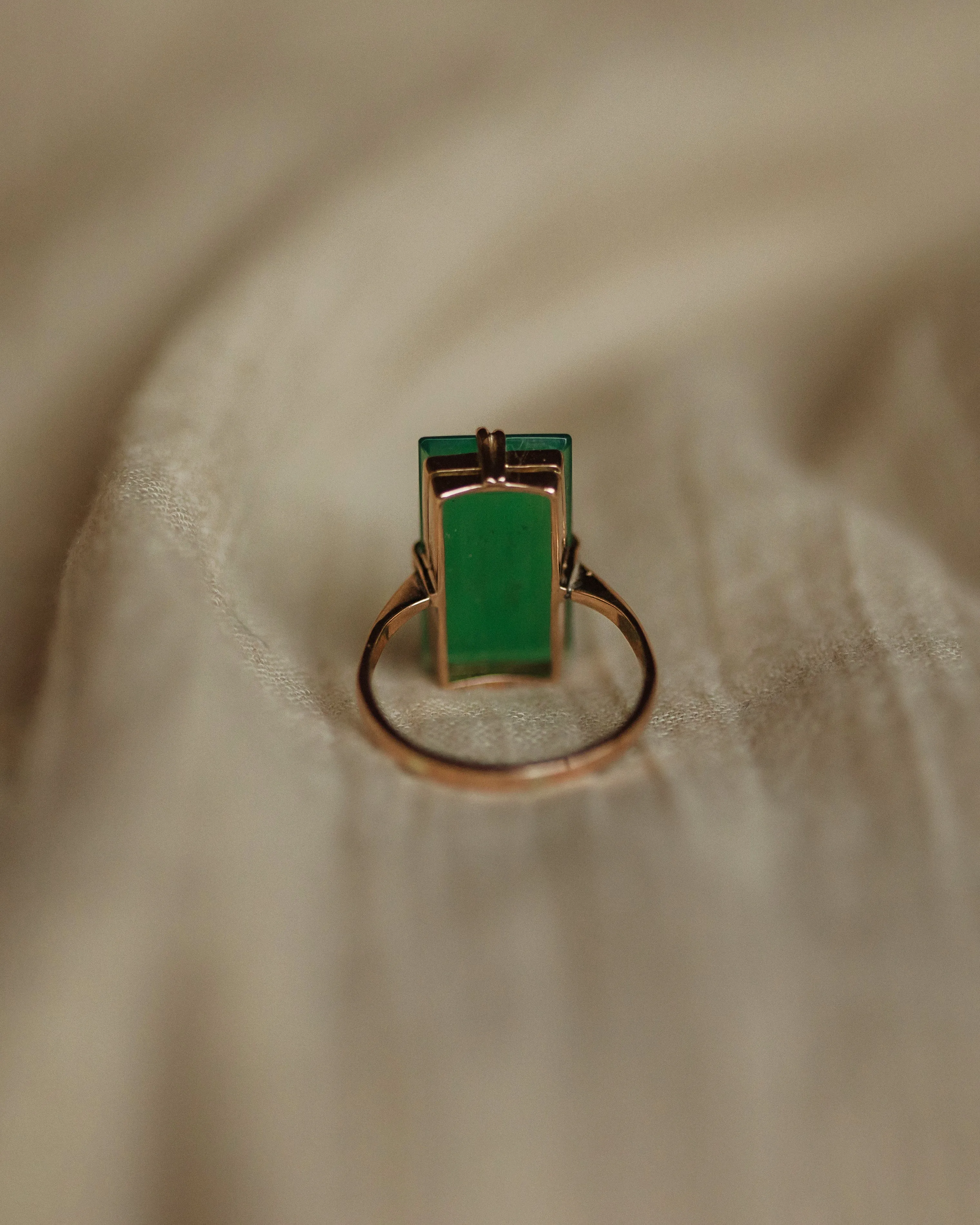 Alta Antique 9ct Gold Chrysoprase Panel Ring sold by Rock n Rose product image thumbnail 5