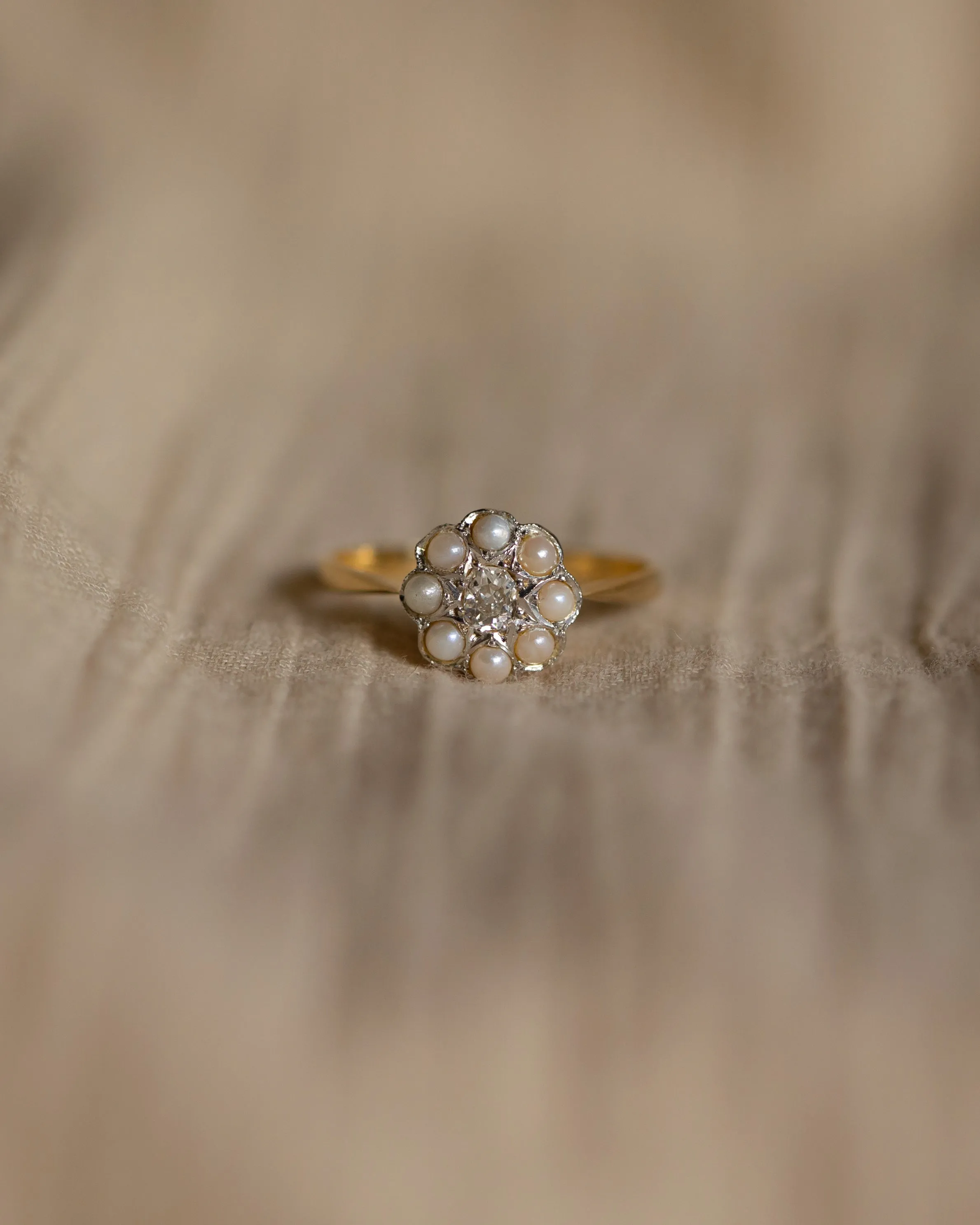 Lillian 1981 9ct Gold Sapphire & Diamond Cluster Ring sold by Rock n Rose product image thumbnail 4