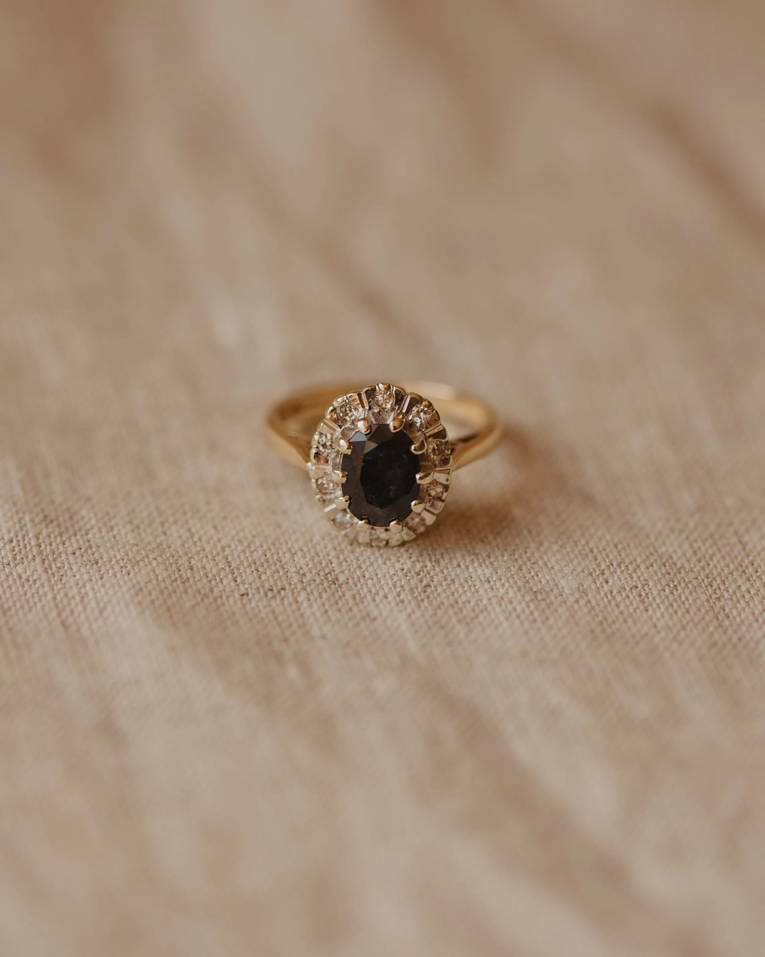 Lillian 1981 9ct Gold Sapphire & Diamond Cluster Ring sold by Rock n Rose product image thumbnail 2