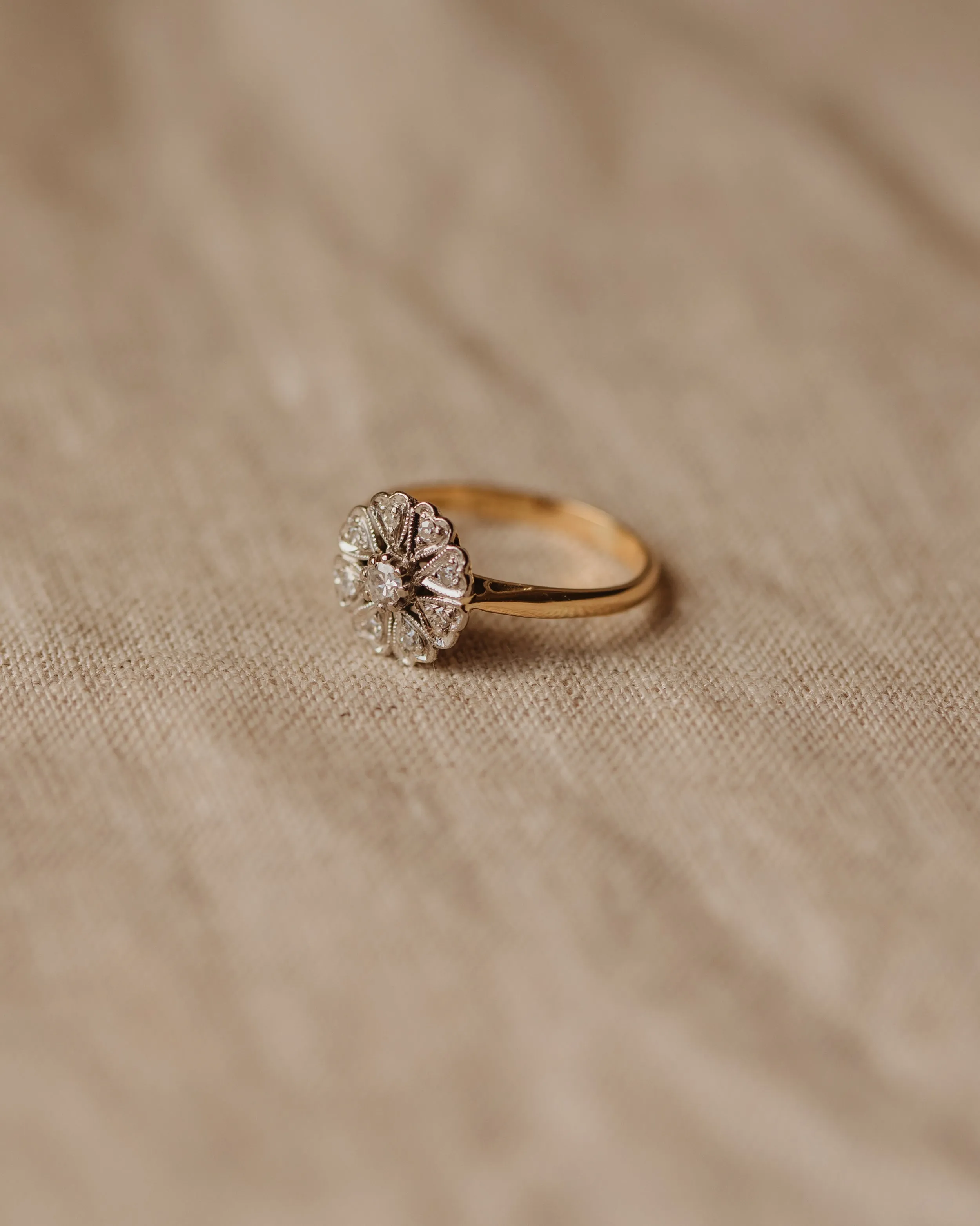 Marianne Antique 18ct Gold Diamond Cluster Ring sold by Rock n Rose product image thumbnail 4