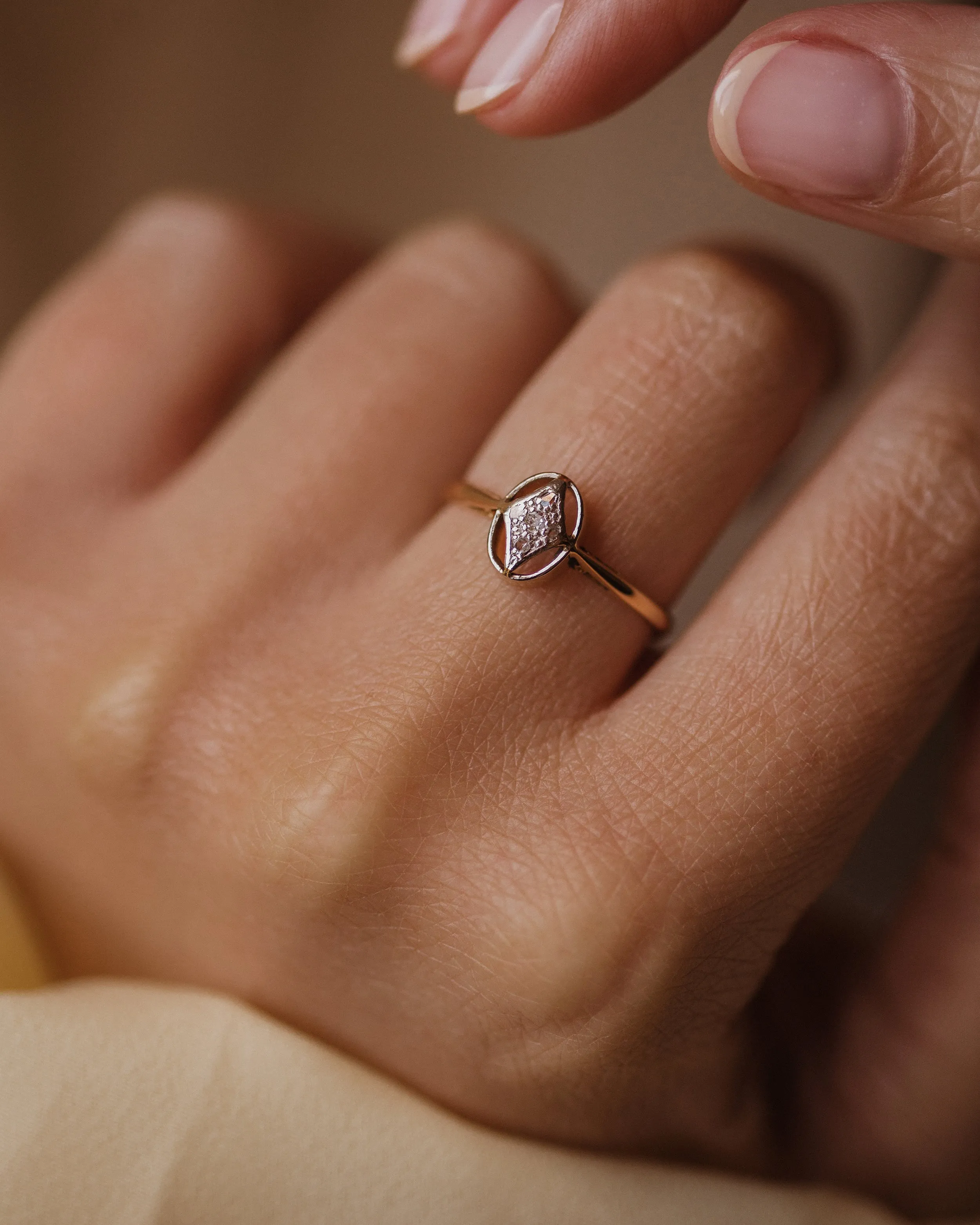 Ida Art Deco 18ct Gold & Platinum Diamond Ring sold by Rock n Rose