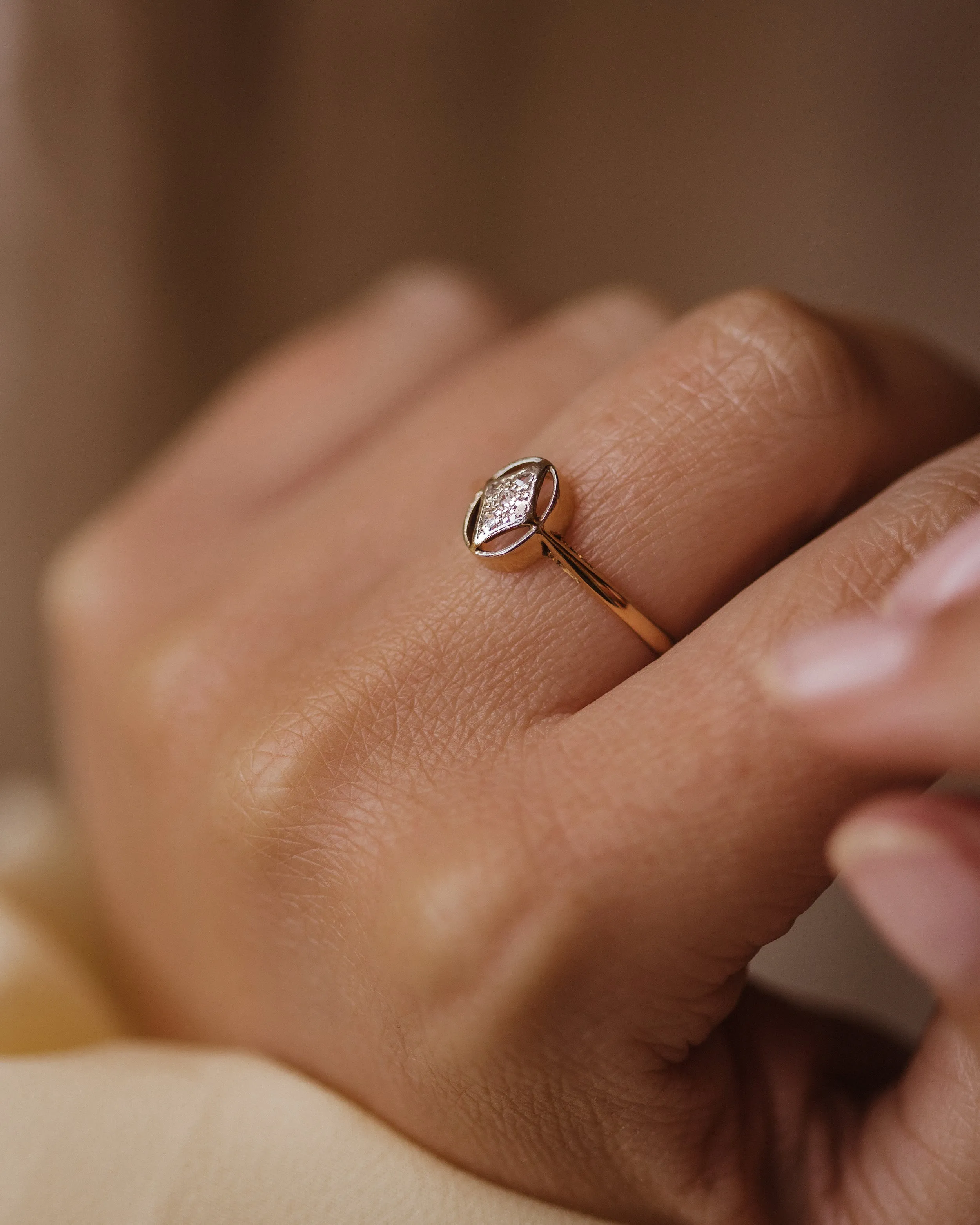 Ida Art Deco 18ct Gold & Platinum Diamond Ring sold by Rock n Rose product image thumbnail 2